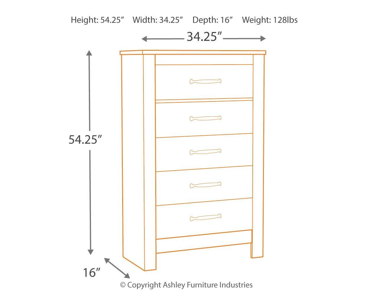 Bellaby Chest of Drawers dimensions diagram