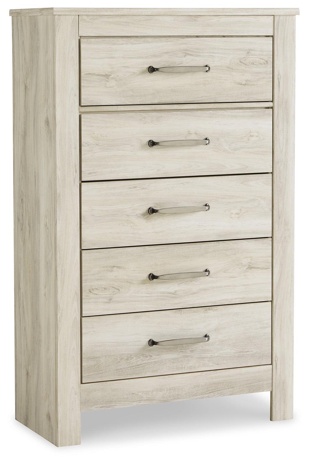 Front view of Bellaby Whitewash Chest of Drawers