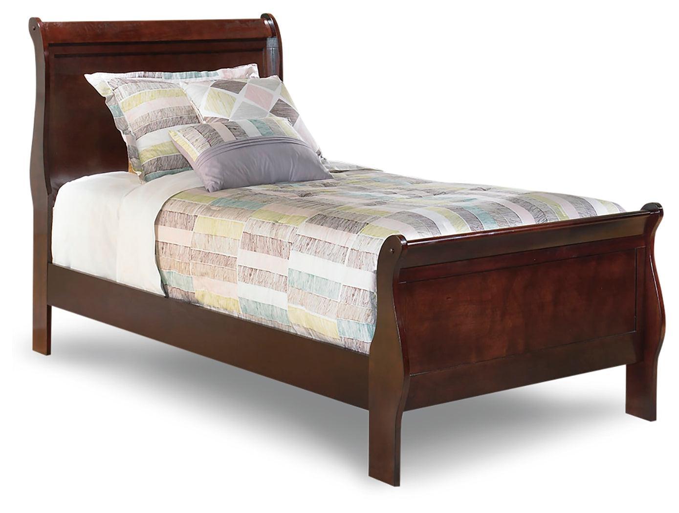 Alisdair Dark Brown Twin Sleigh Bed - Ella Furniture