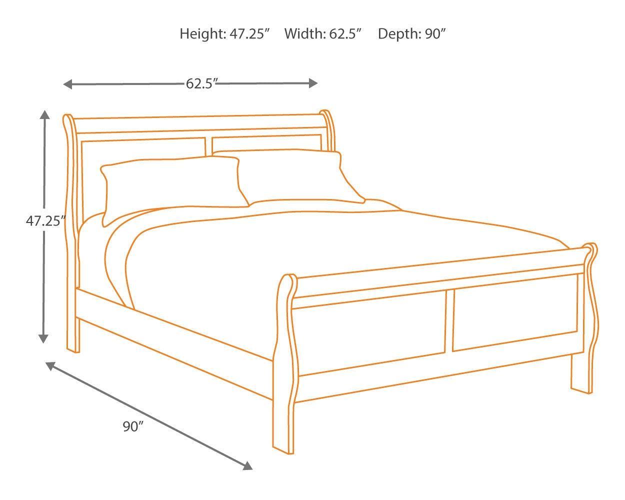 Alisdair Dark Brown Queen Sleigh Bed - Ella Furniture