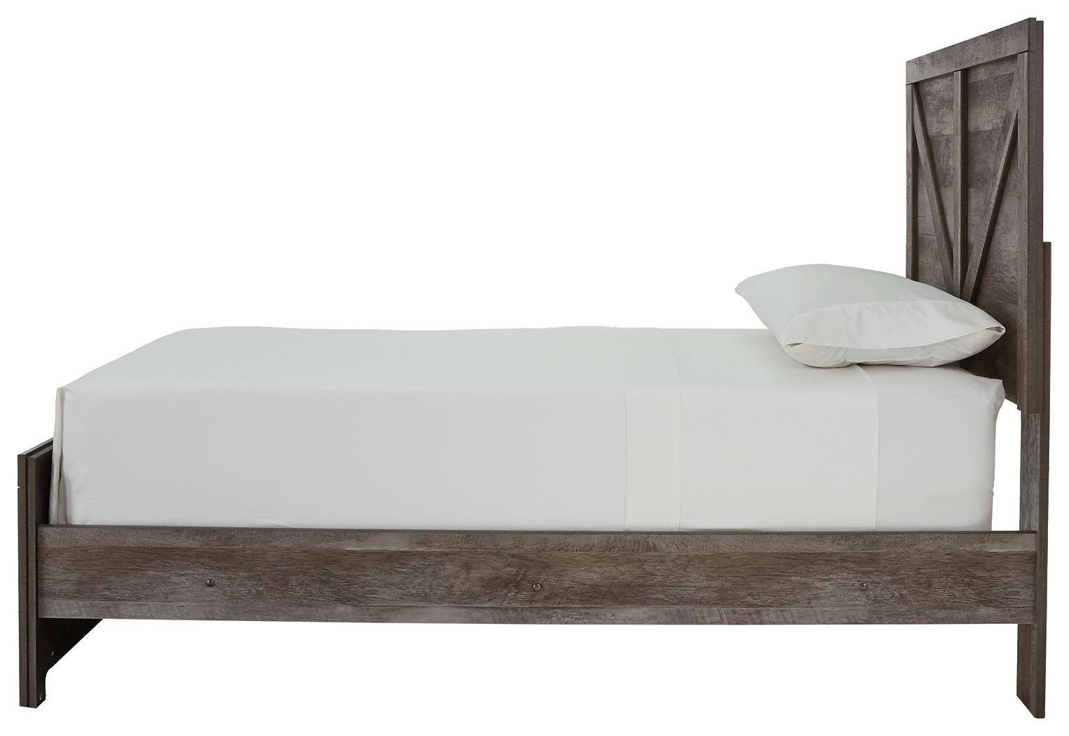 Wynnlow Gray Twin Crossbuck Panel Bed - Ella Furniture