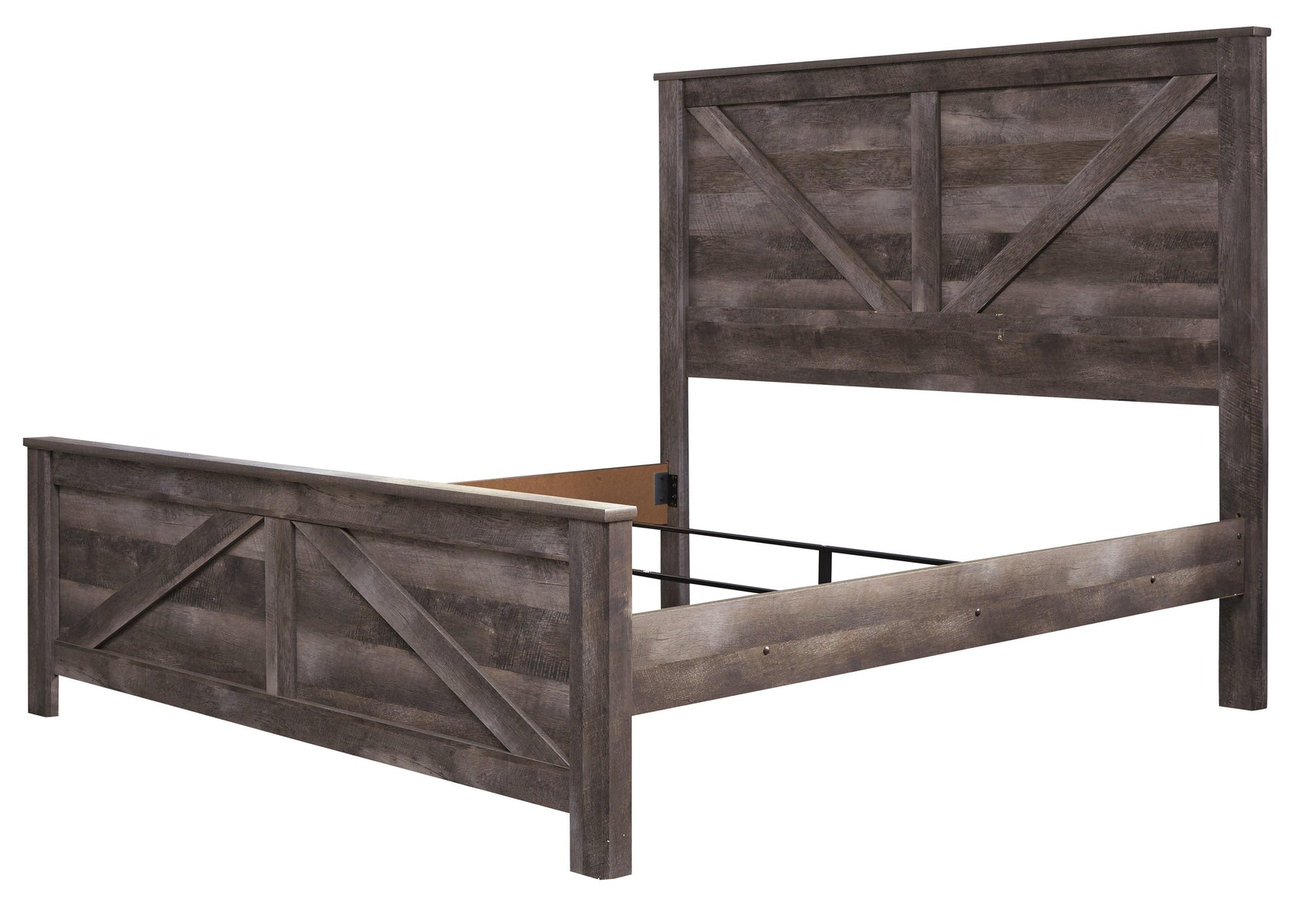 Wynnlow Gray King Crossbuck Panel Bed - Ella Furniture