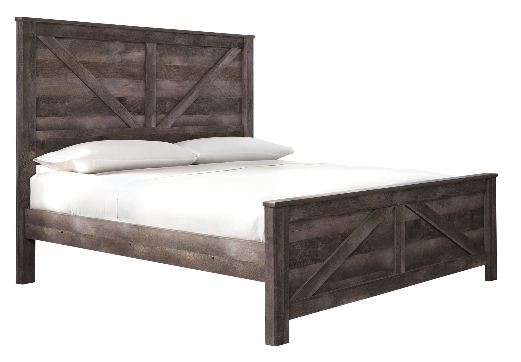 Wynnlow Gray King Crossbuck Panel Bed - Ella Furniture