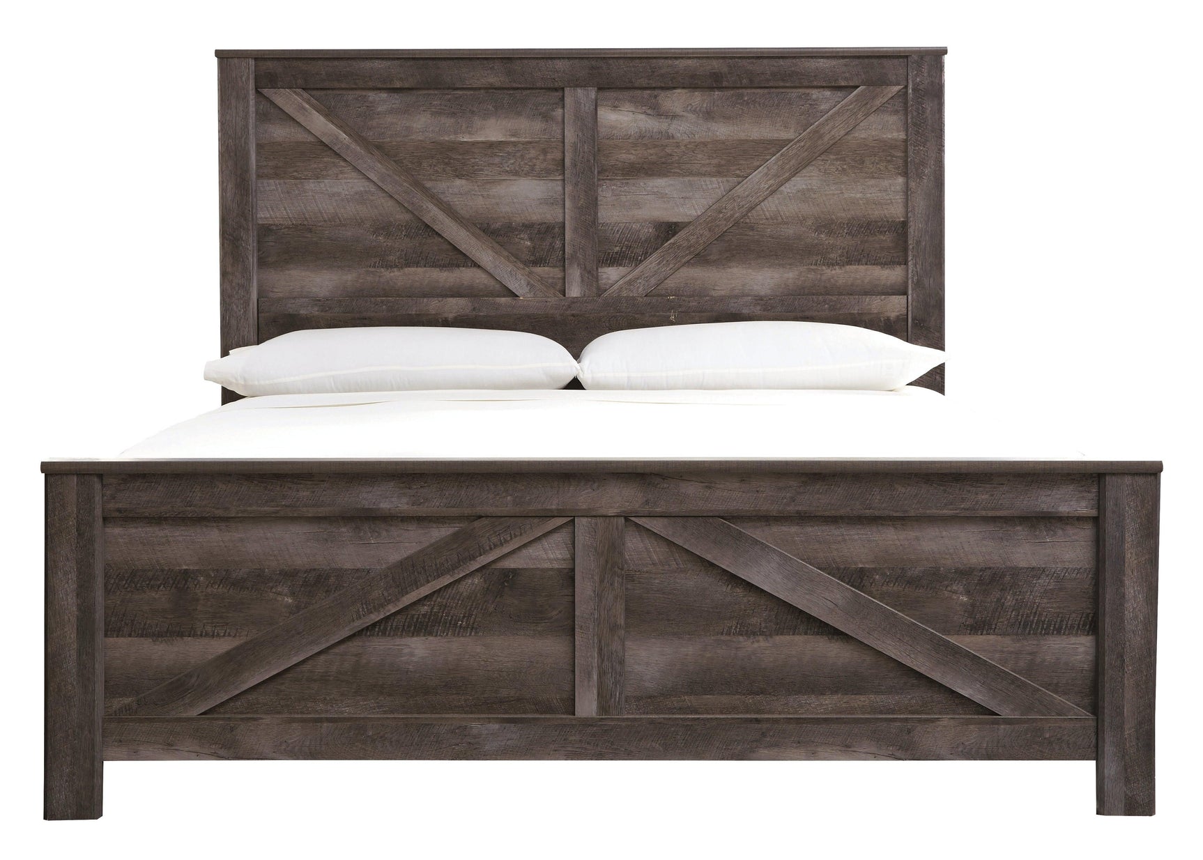 Wynnlow Gray King Crossbuck Panel Bed - Ella Furniture