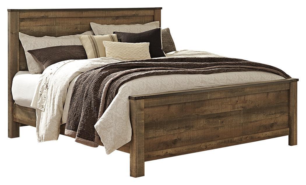 Trinell Brown King Panel Bed - Ella Furniture