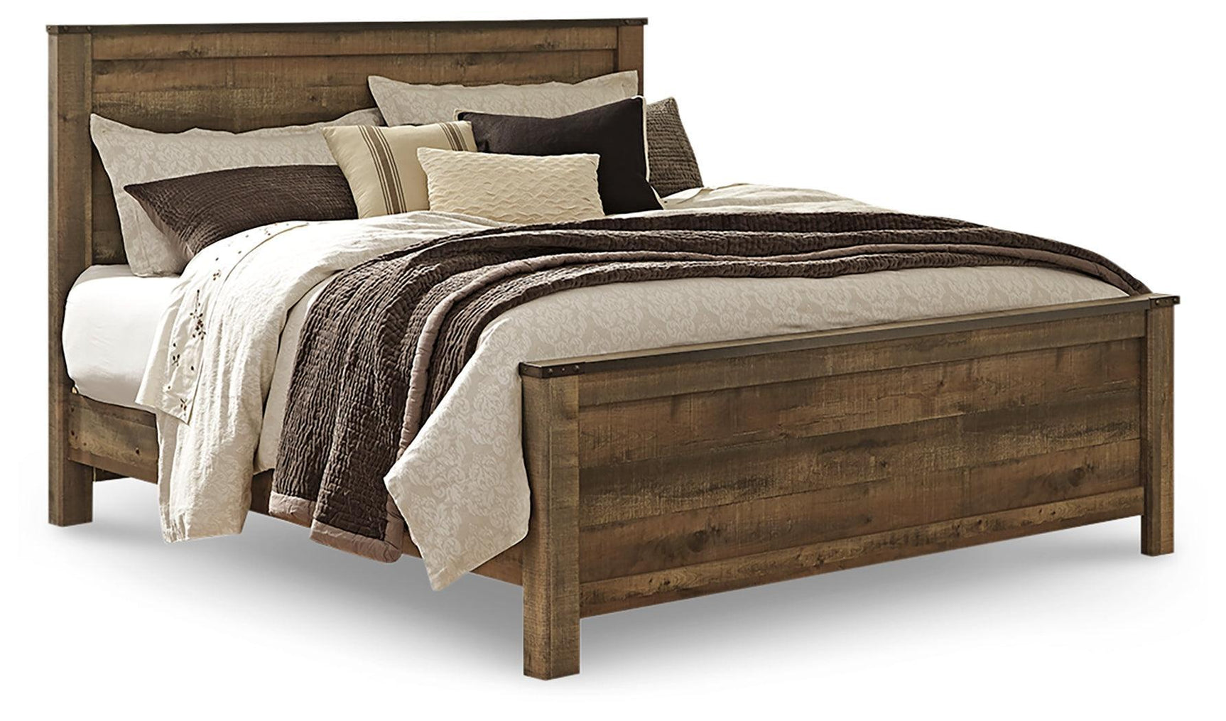 Trinell Brown King Panel Bed - Ella Furniture