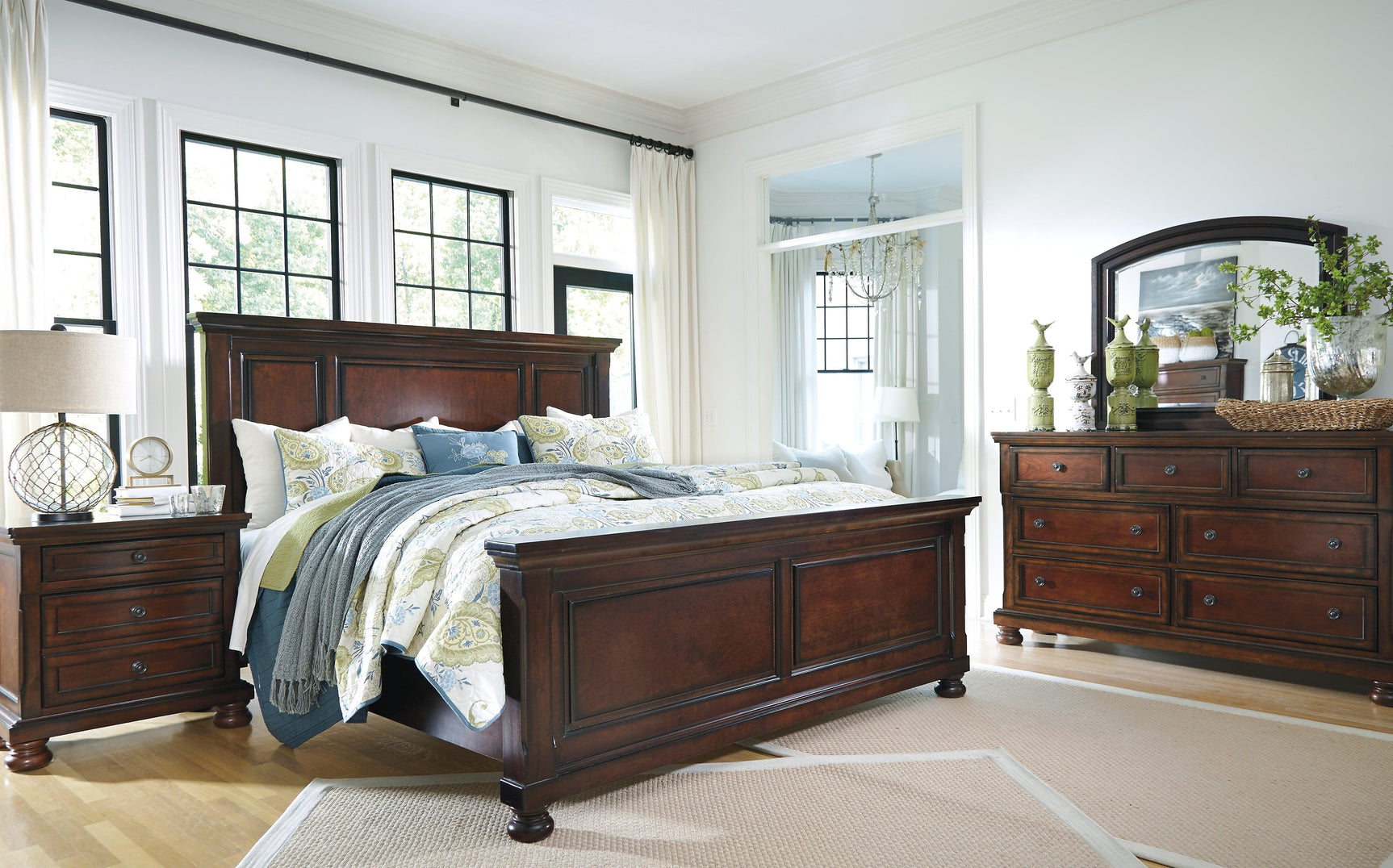 Porter Rustic Brown Queen Panel Bed - Ella Furniture