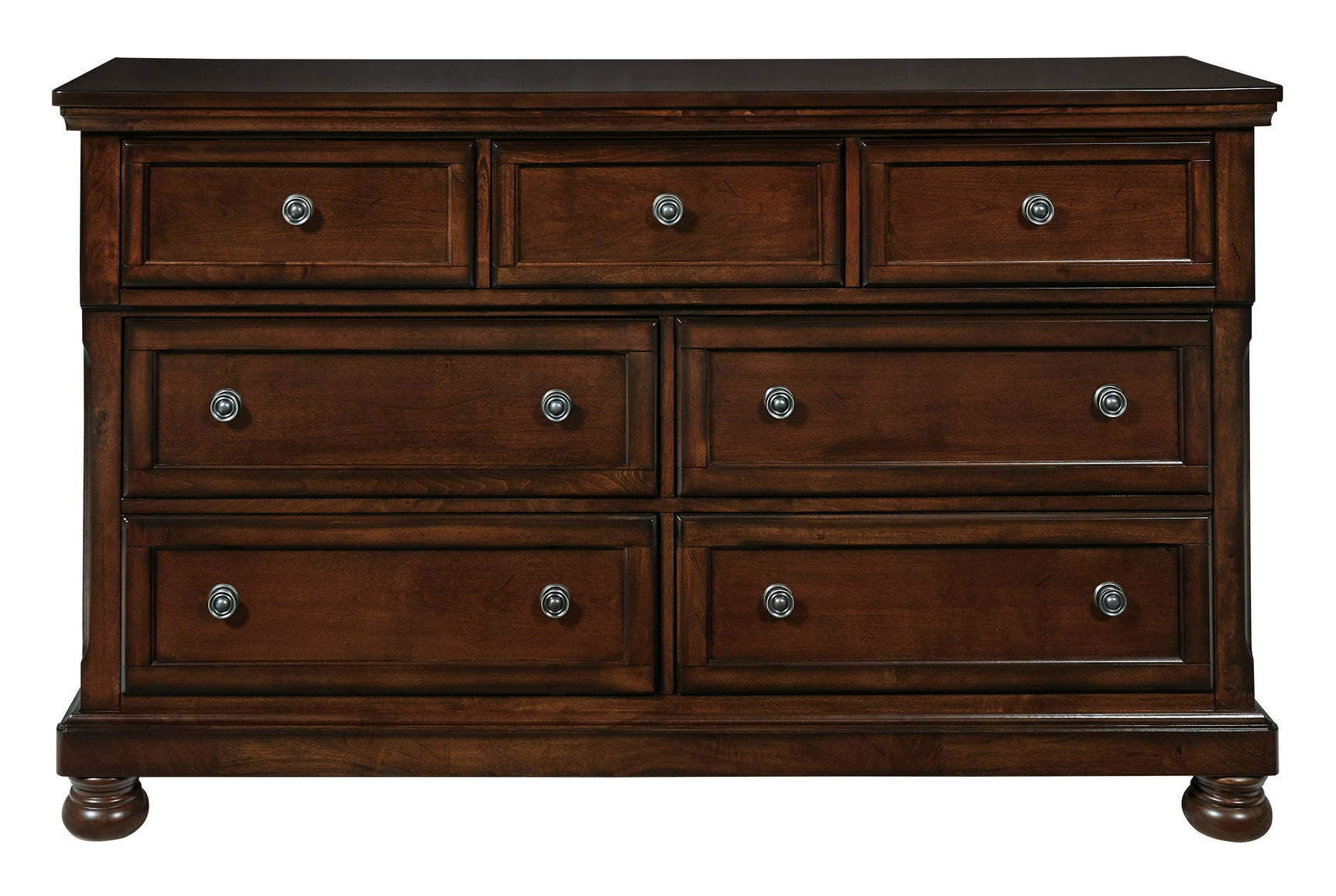 Porter Rustic Brown Dresser close-up of rustic brown finish