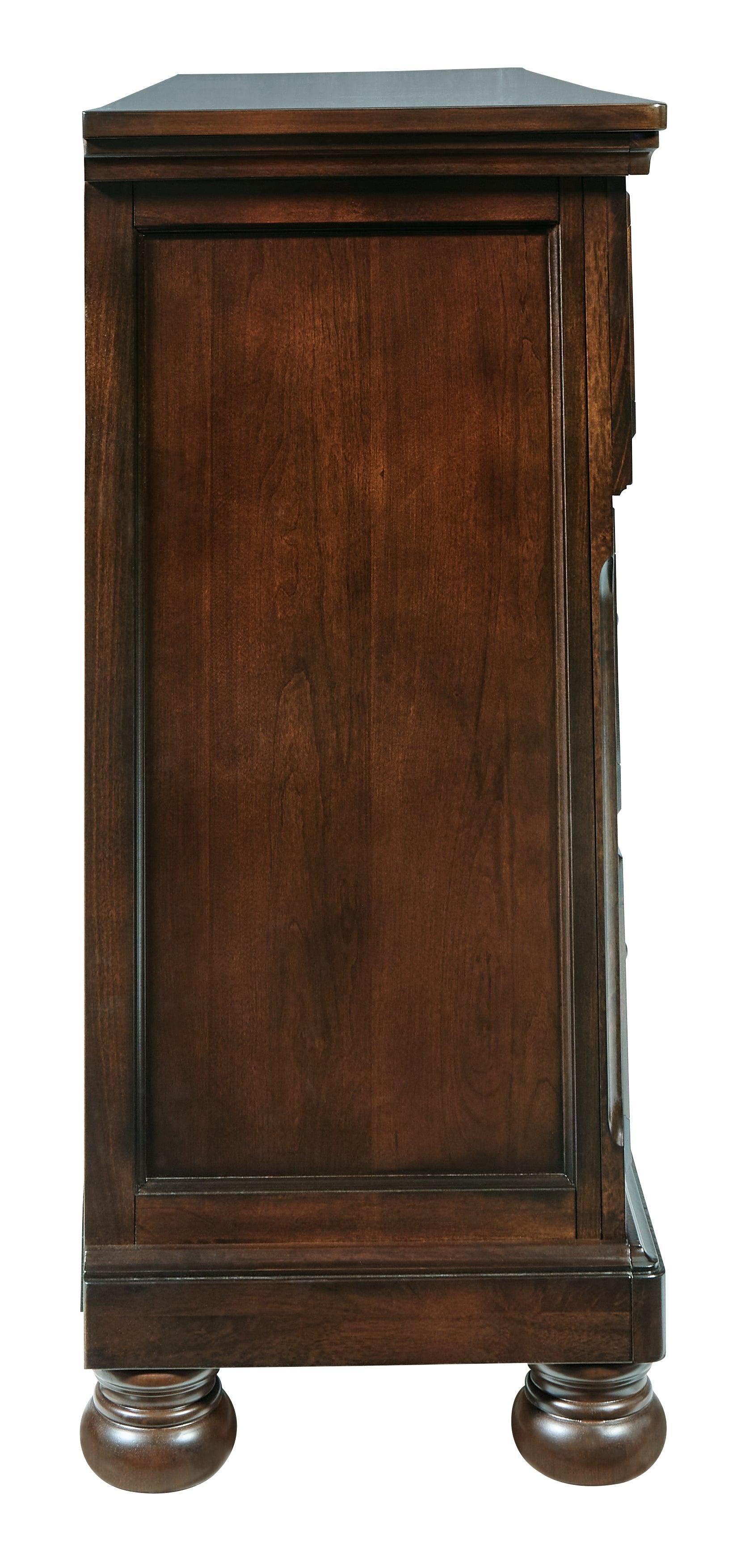 Porter Rustic Brown Dresser head-on view