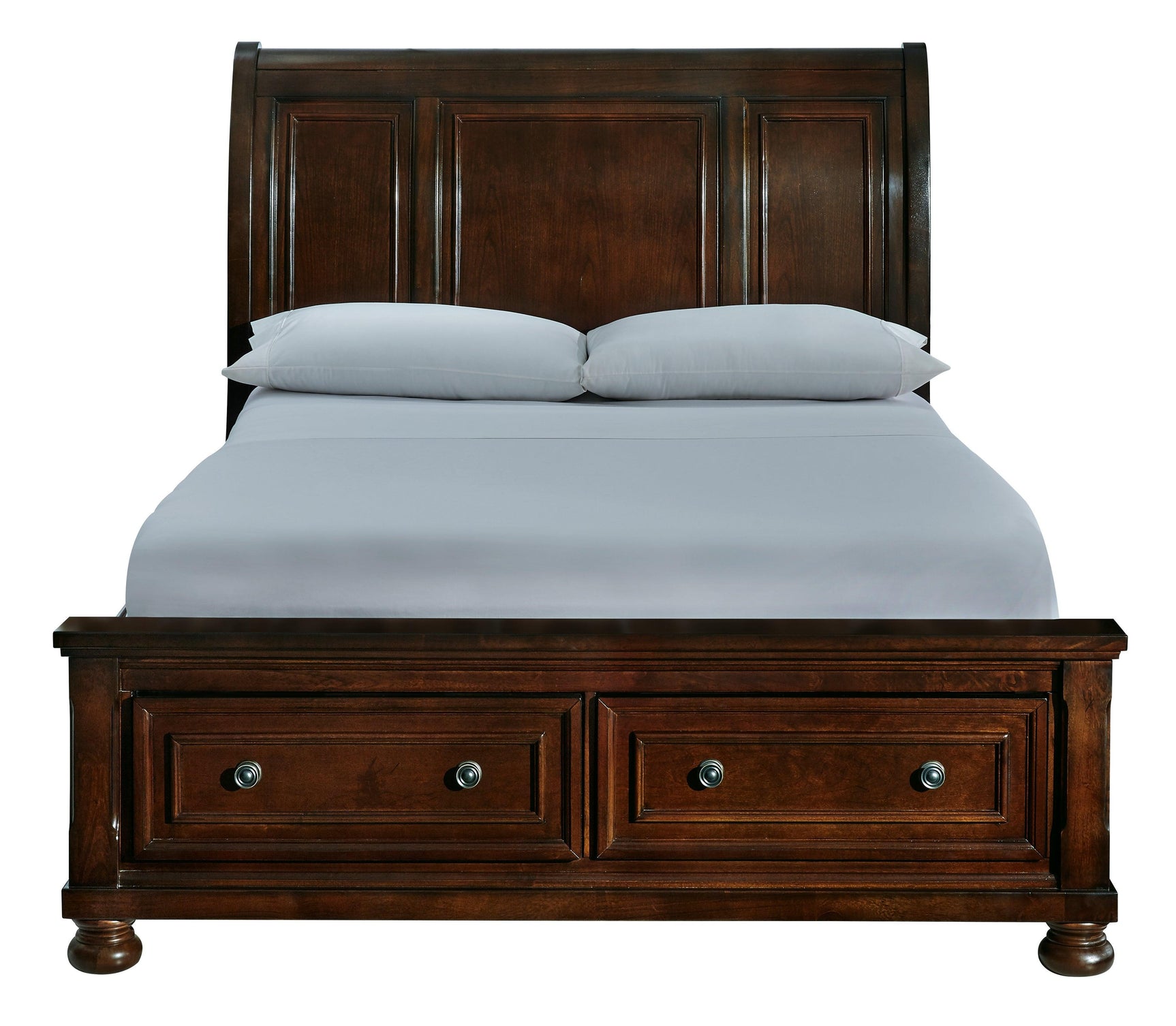 Porter Rustic Brown Queen Sleigh Bed - Ella Furniture