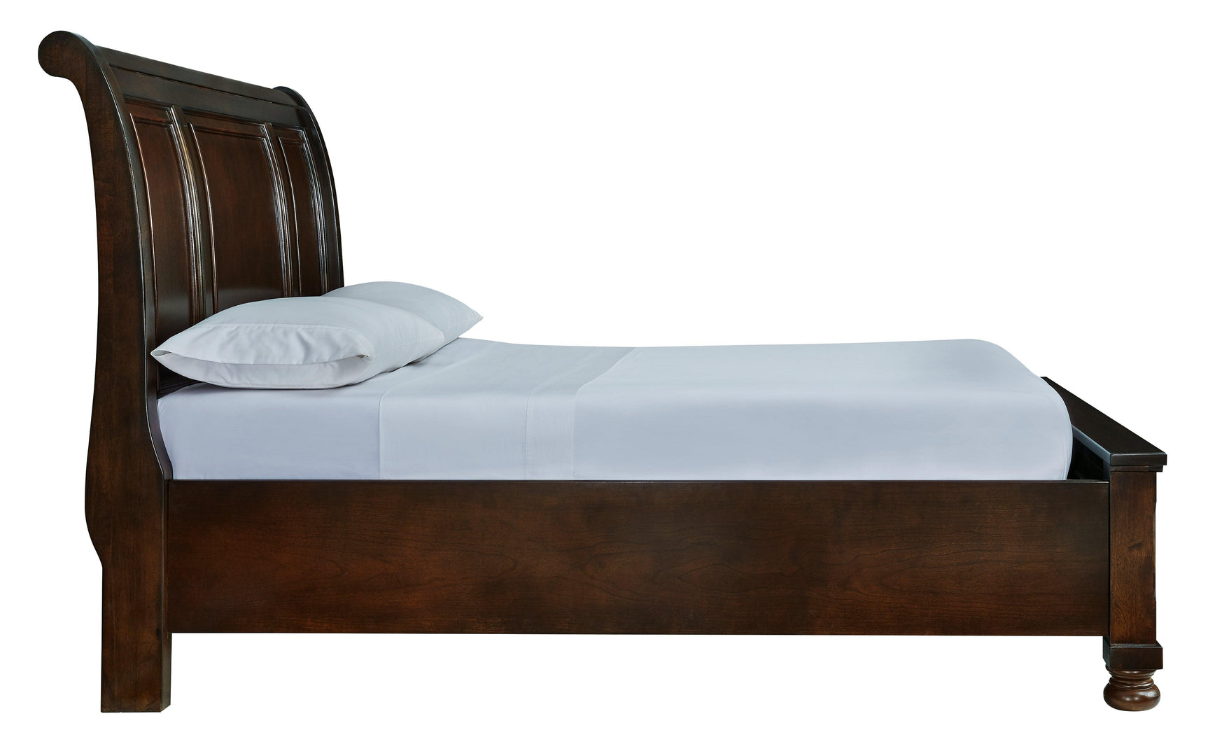 Porter Rustic Brown Queen Sleigh Bed - Ella Furniture