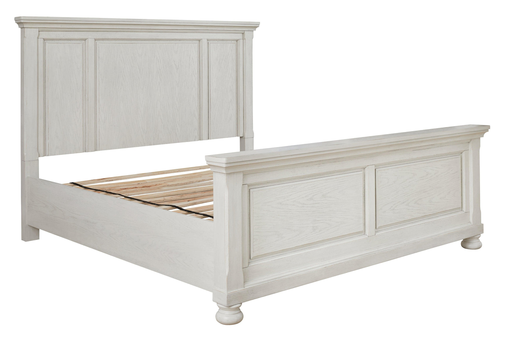 Robbinsdale Antique White Queen Panel Bed - Ella Furniture