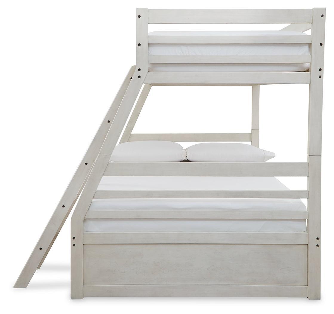 Robbinsdale Antique White Twin Over Full Bunk Bed - Ella Furniture