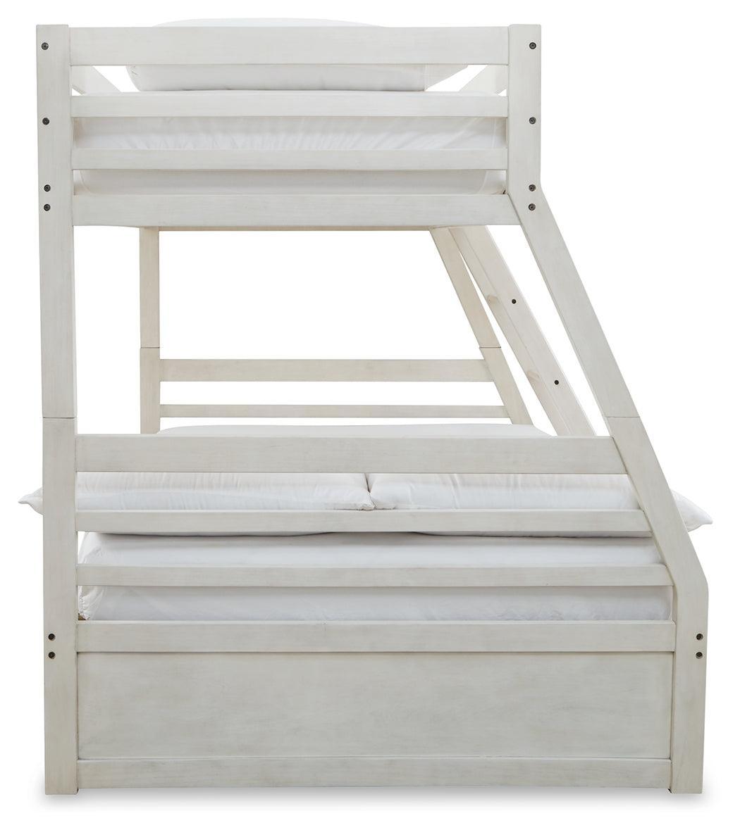 Robbinsdale Antique White Twin Over Full Bunk Bed - Ella Furniture