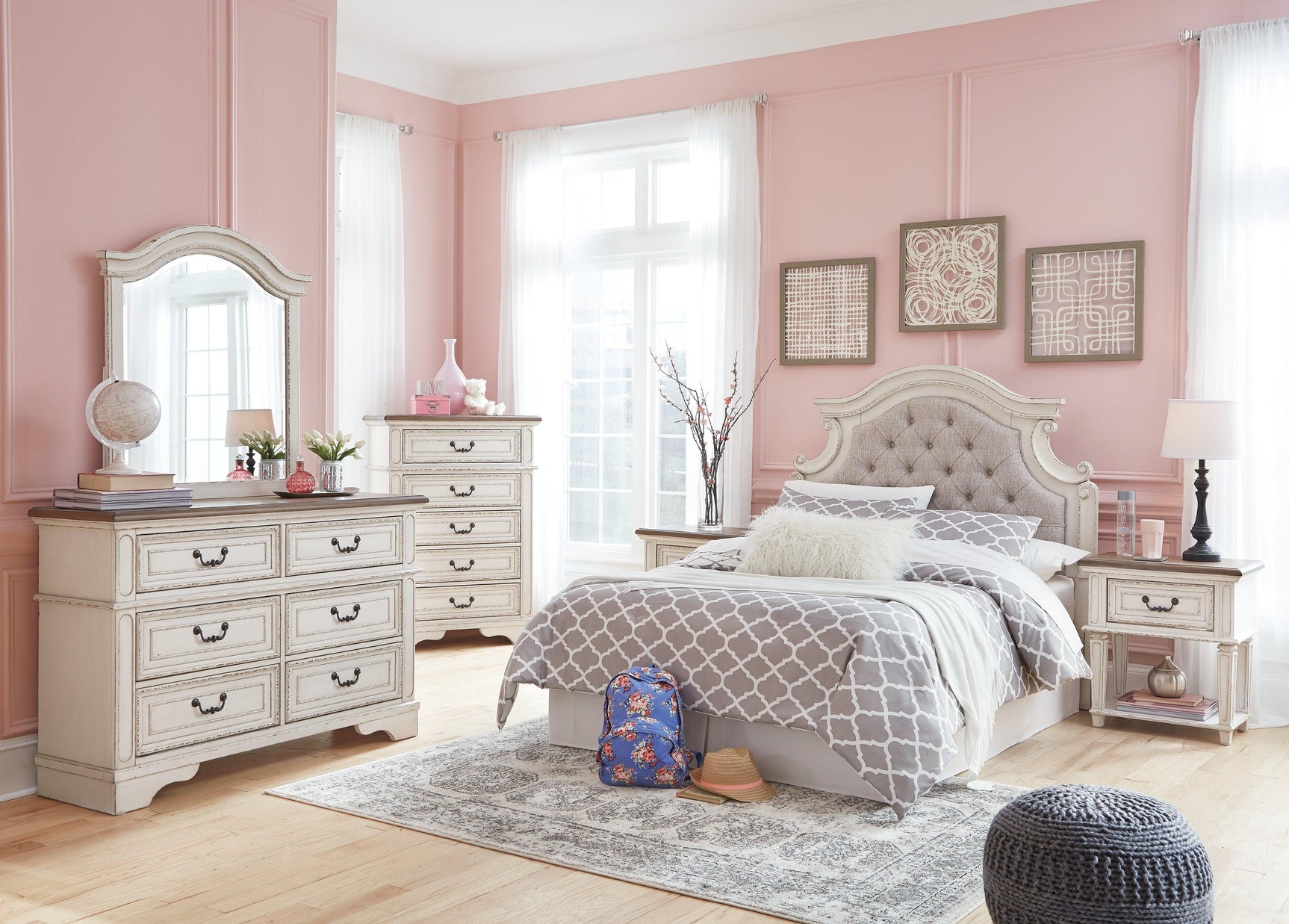 Realyn Chipped White Nightstand - Ella Furniture