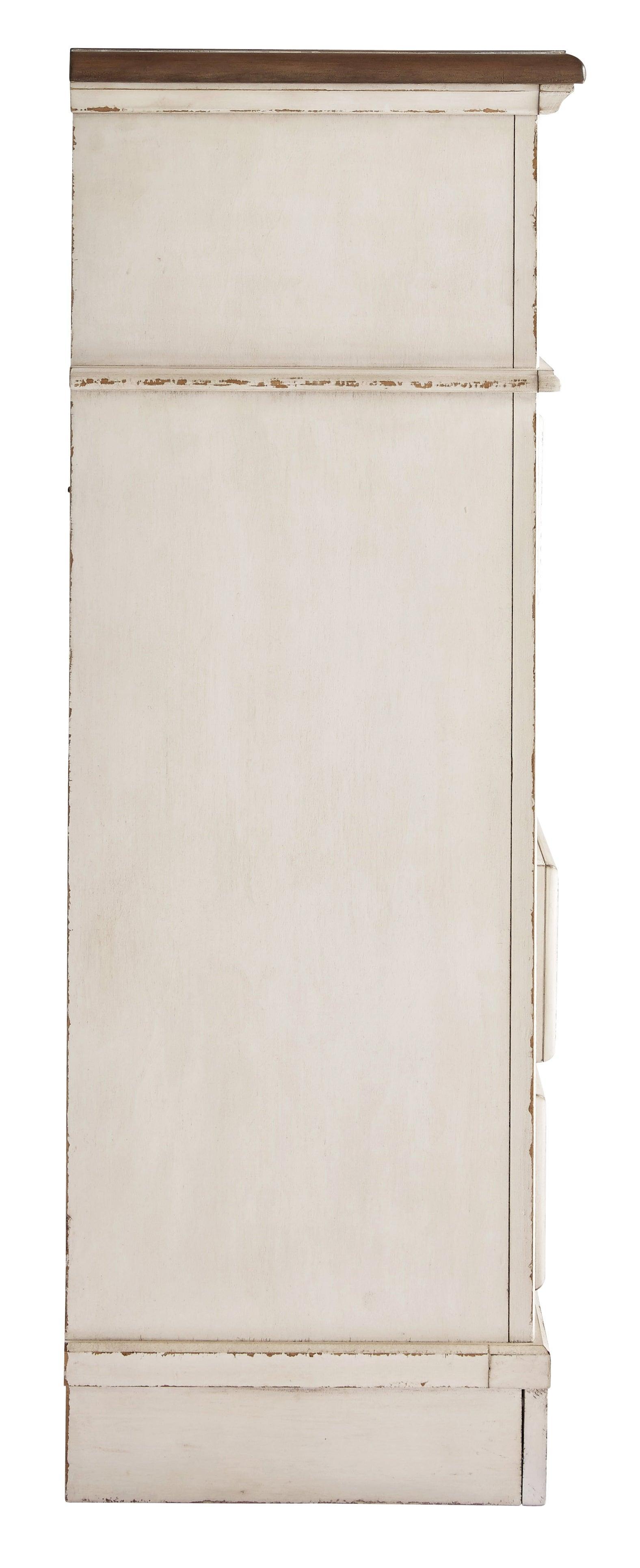 Realyn Chipped White Chest Of Drawers - Ella Furniture