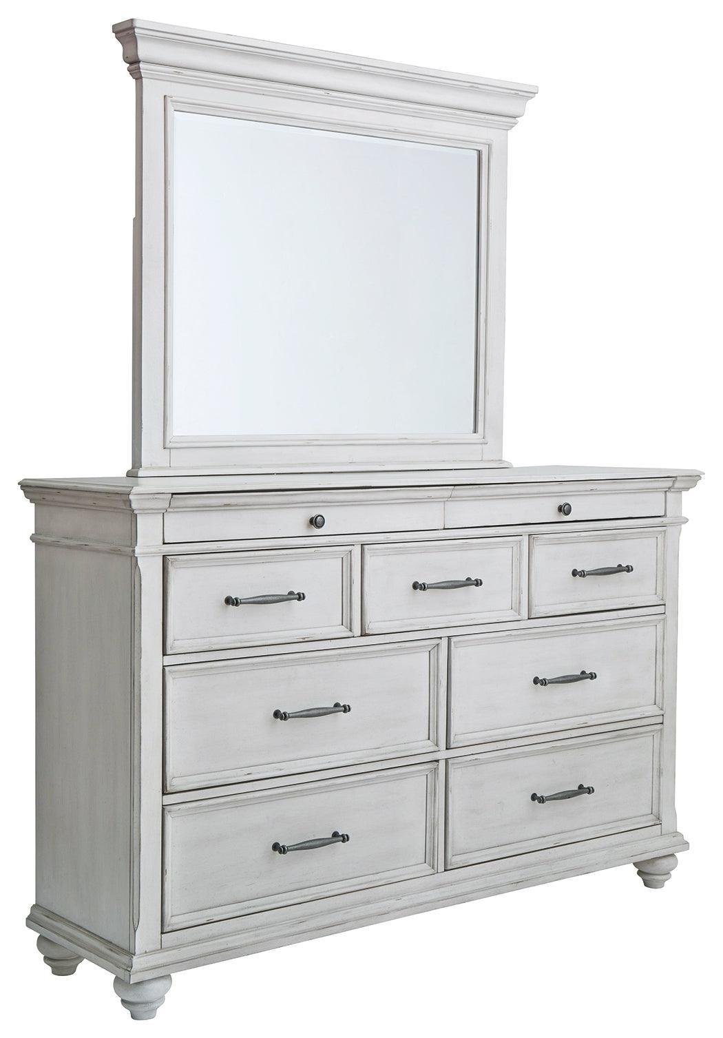 Kanwyn Whitewash Dresser And Mirror - Ella Furniture