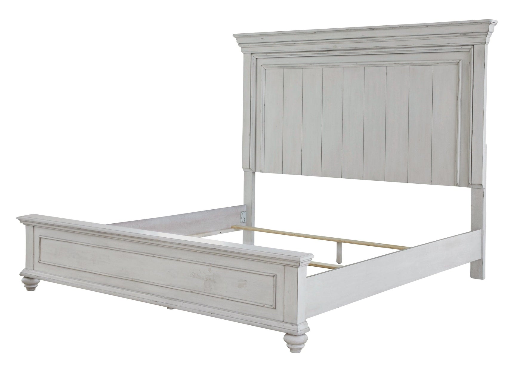 Kanwyn Whitewash Queen Panel Bed B777B2 - Ella Furniture