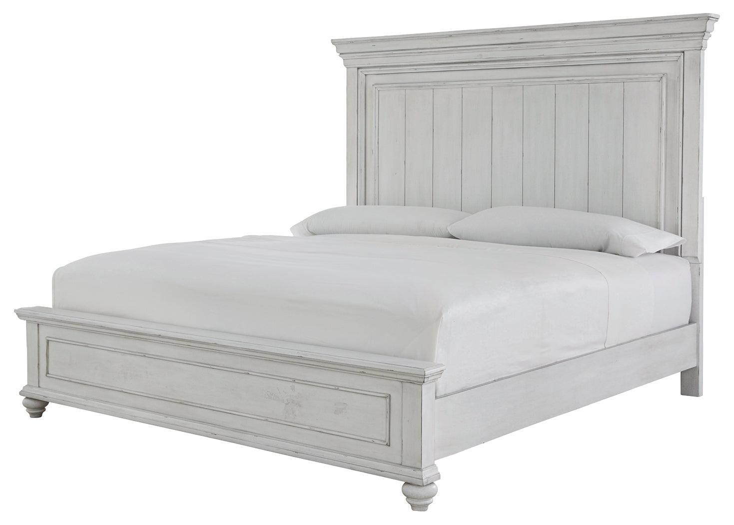 Kanwyn Whitewash Queen Panel Bed B777B2 - Ella Furniture
