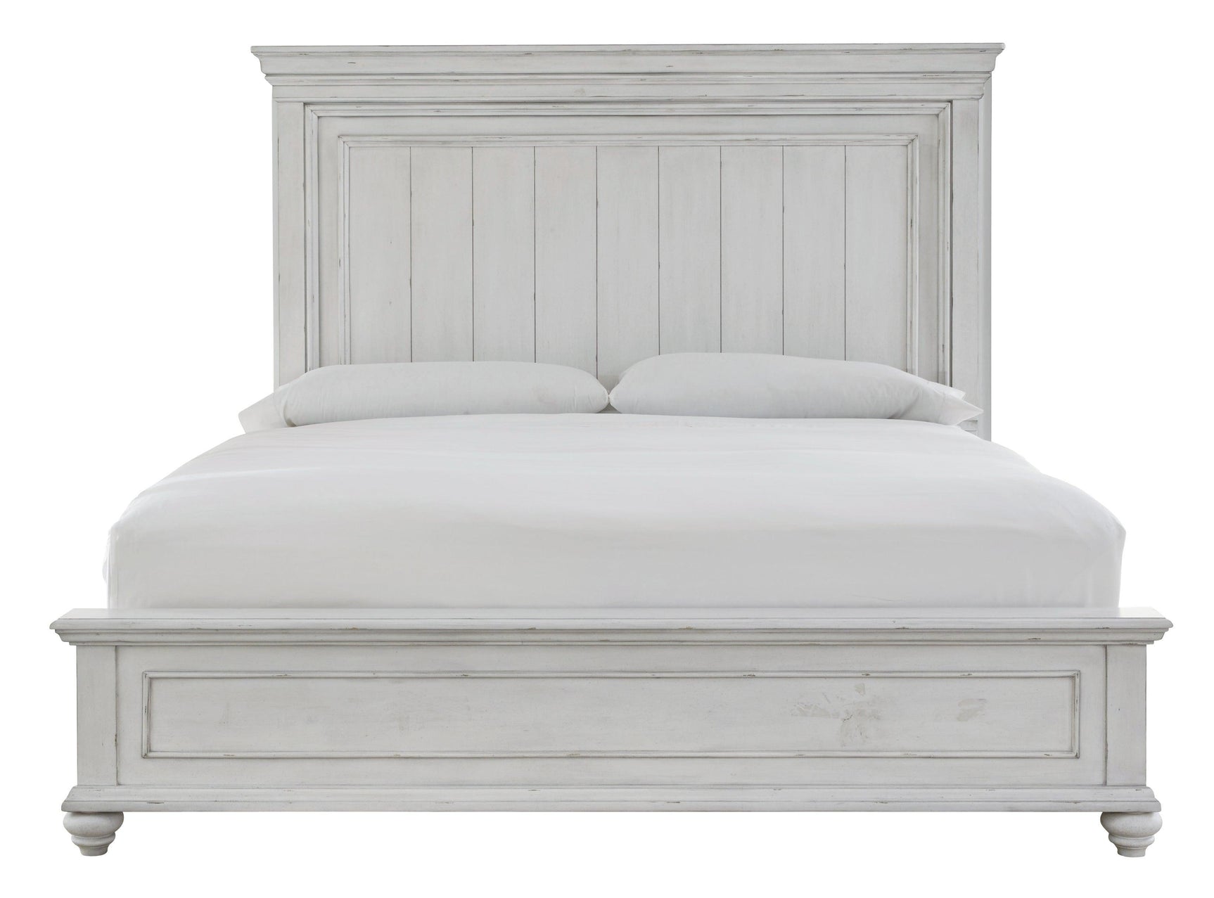 Kanwyn Whitewash Queen Panel Bed B777B2 - Ella Furniture