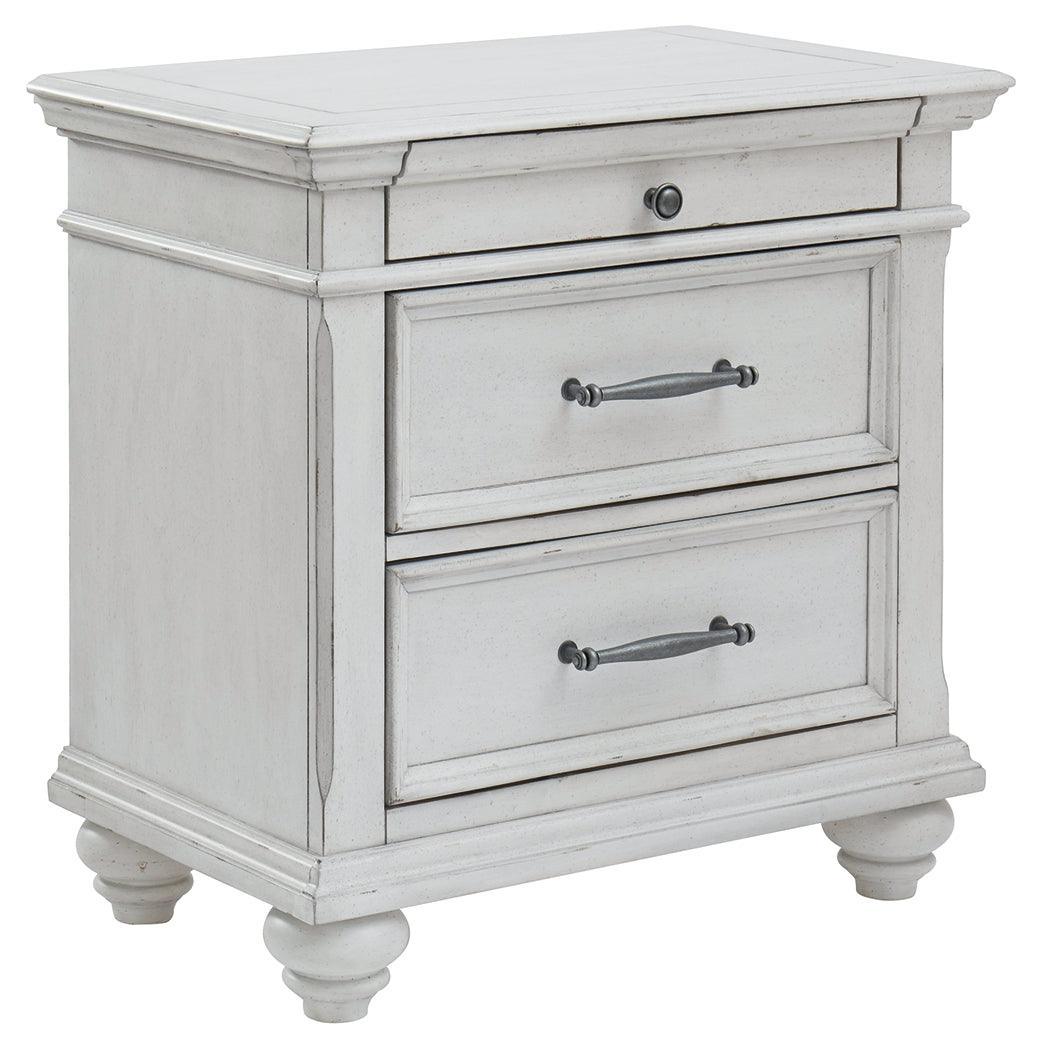 Kanwyn Whitewash Nightstand - Ella Furniture