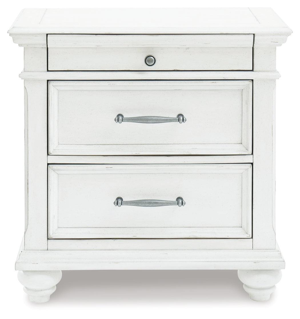 Kanwyn Whitewash Nightstand - Ella Furniture