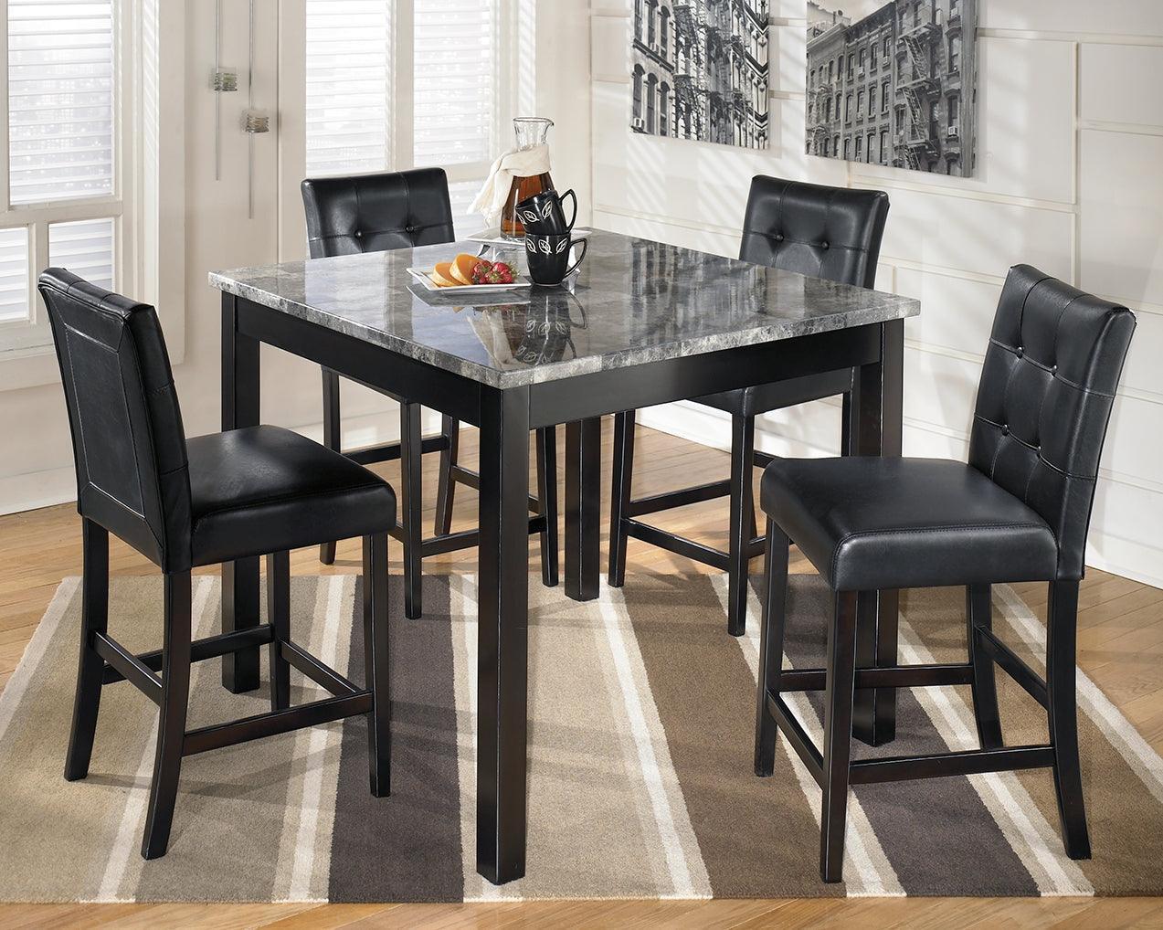 Maysville Black Counter Height Dining Table And Bar Stools (Set Of 5) - Ella Furniture