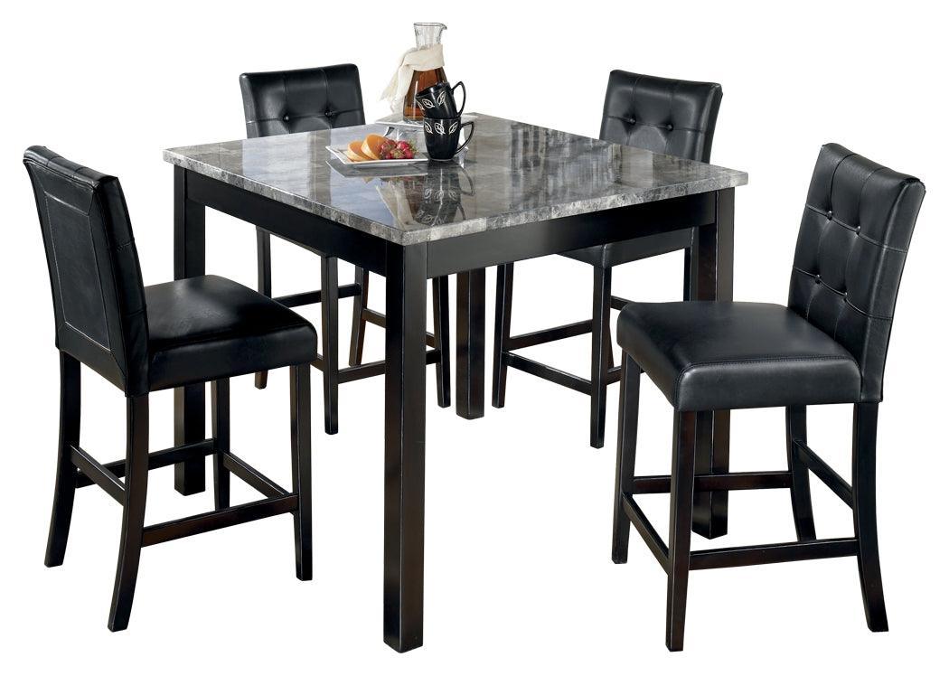 Maysville Black Counter Height Dining Table And Bar Stools (Set Of 5) - Ella Furniture