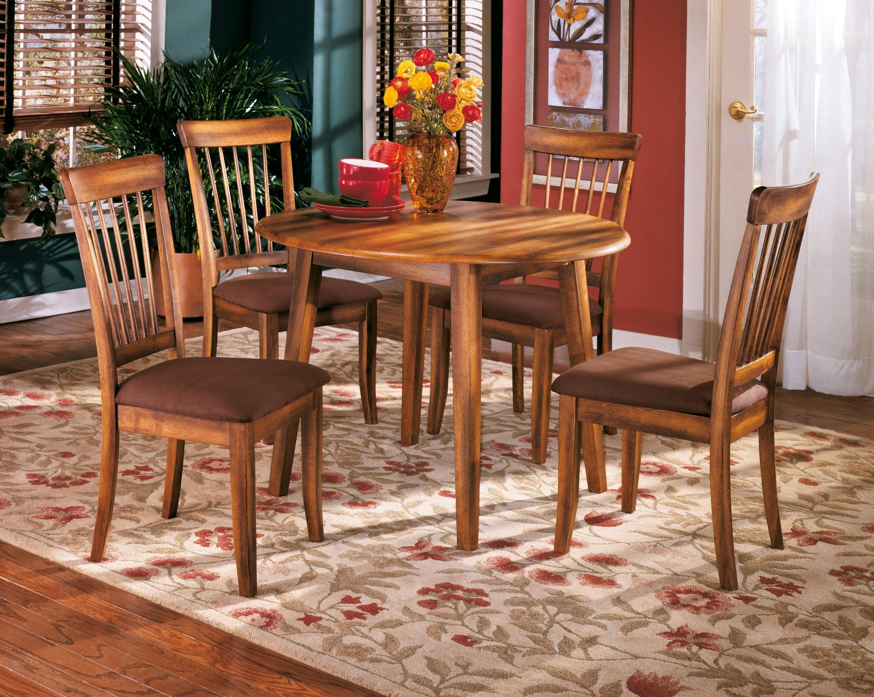 Berringer Rustic Brown Dining Drop Leaf Table - Ella Furniture