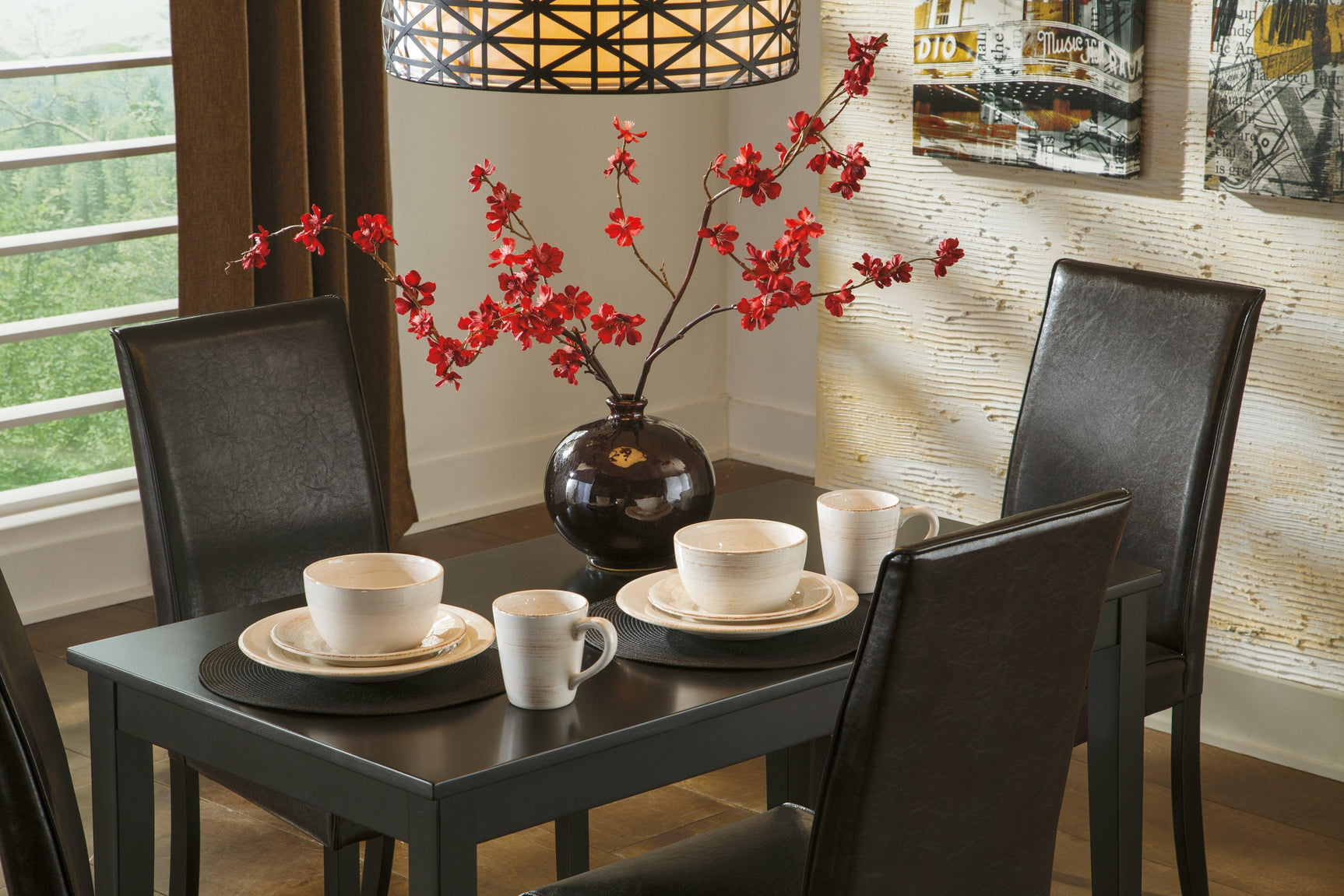 Kimonte Dark Brown Dining Table - Ella Furniture