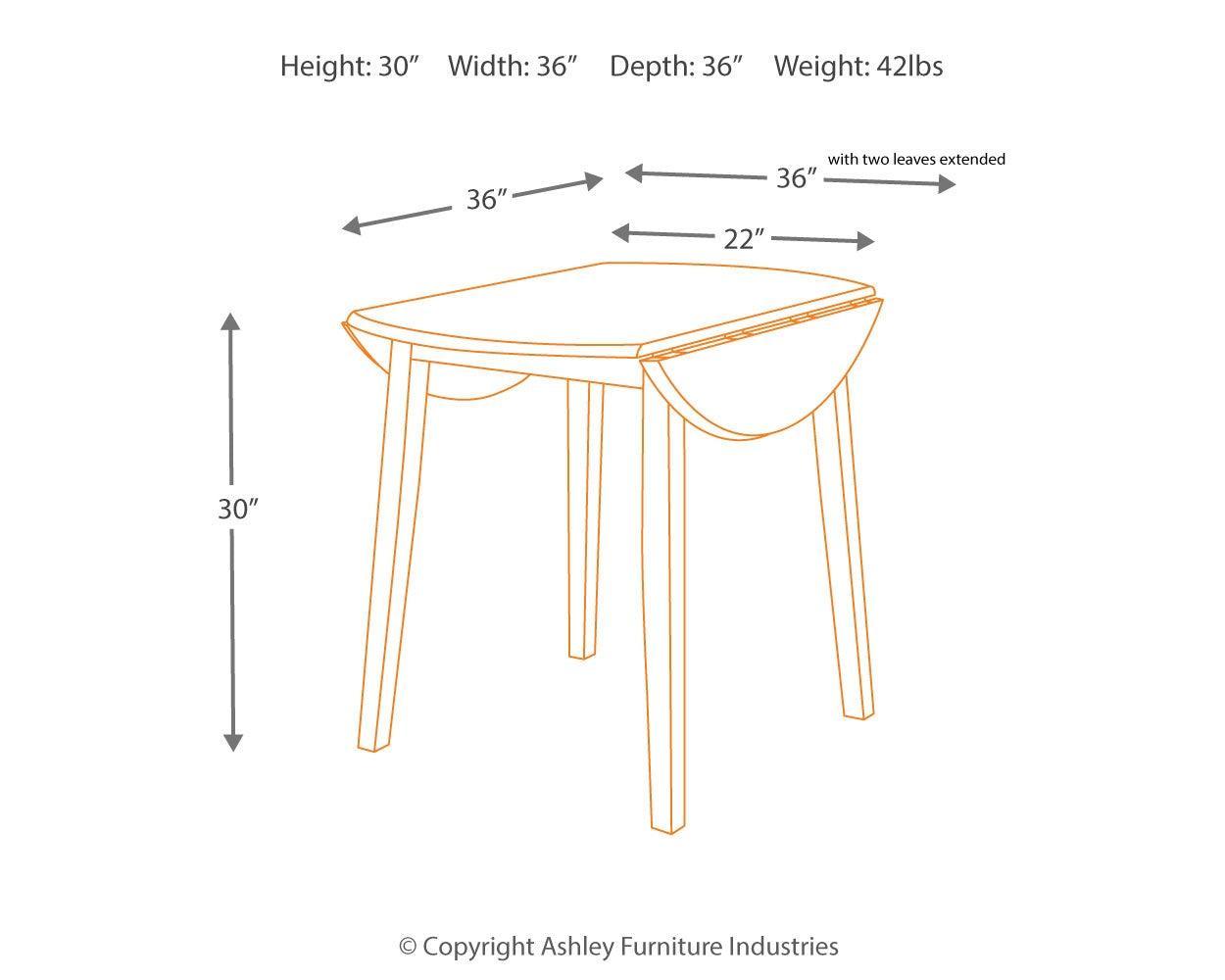 Hammis Dark Brown Dining Drop Leaf Table - Ella Furniture