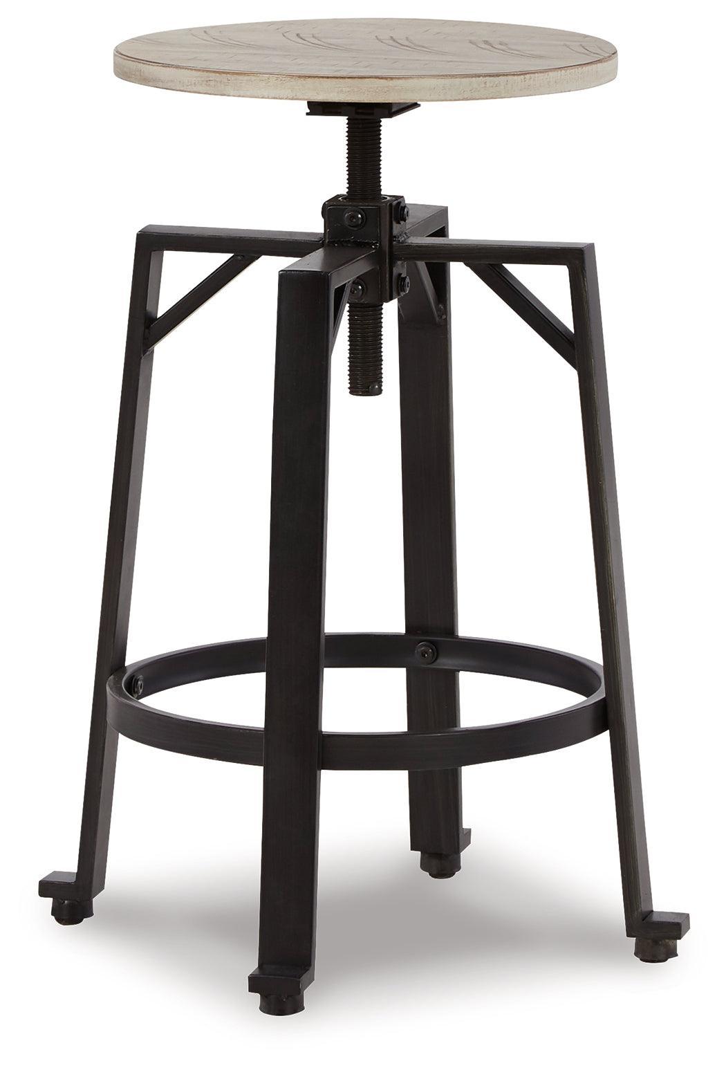Karisslyn Whitewash/black Counter Height Stool - Ella Furniture