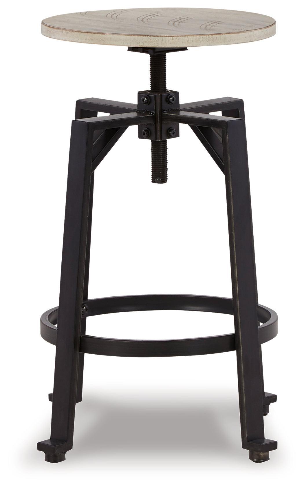 Karisslyn Whitewash/black Counter Height Stool - Ella Furniture