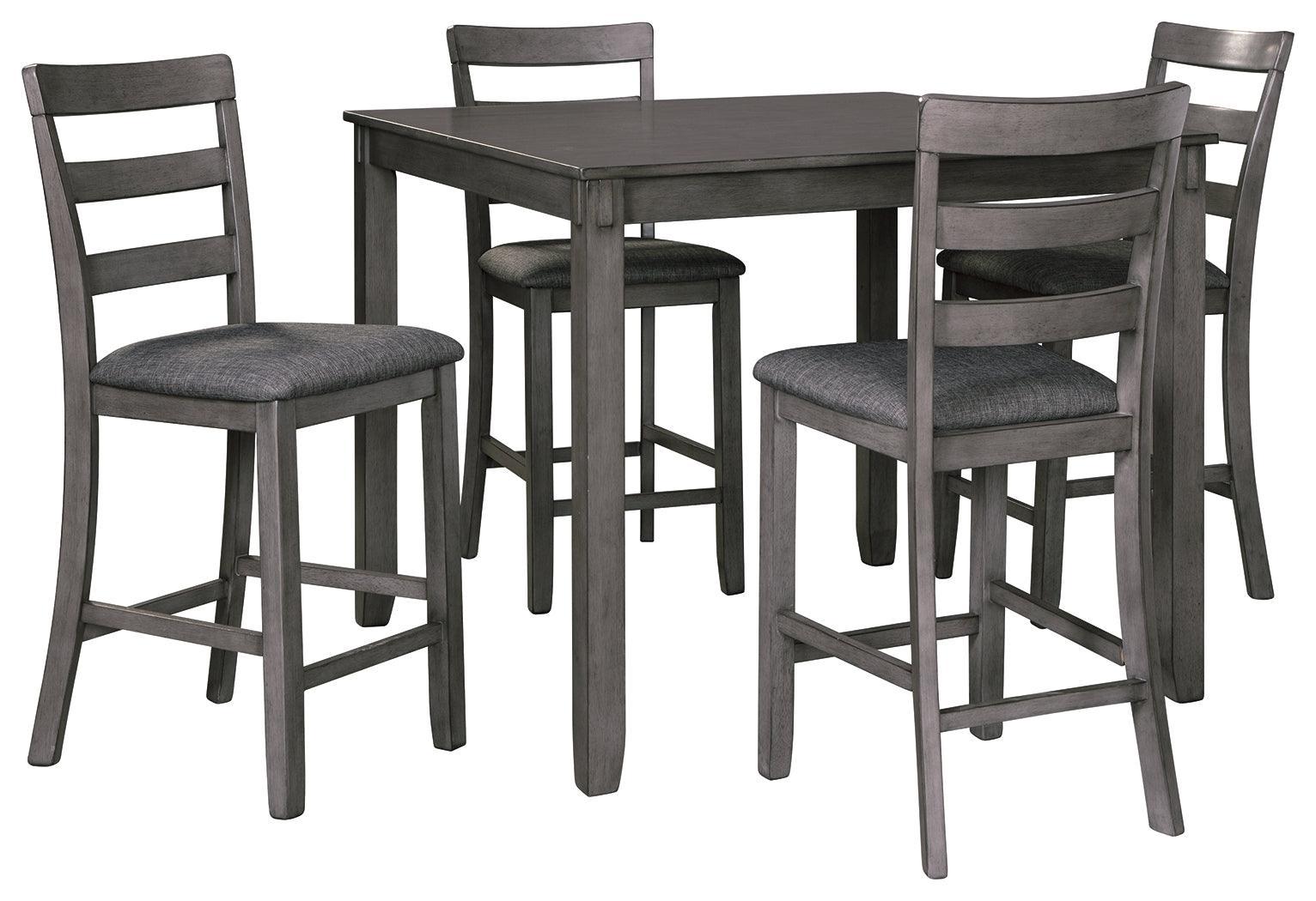 Bridson Gray Counter Height Dining Table And Bar Stools (Set Of 5) - Ella Furniture