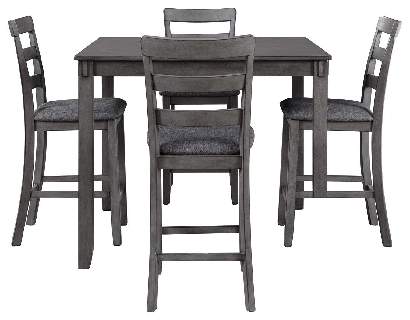 Bridson Gray Counter Height Dining Table And Bar Stools (Set Of 5) - Ella Furniture