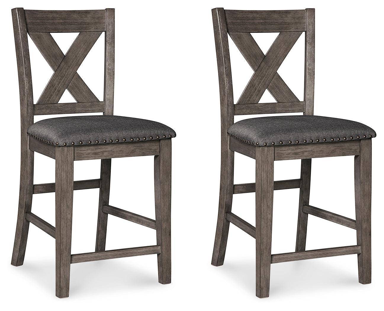 Caitbrook Gray Counter Height Upholstered Bar Stool - Ella Furniture