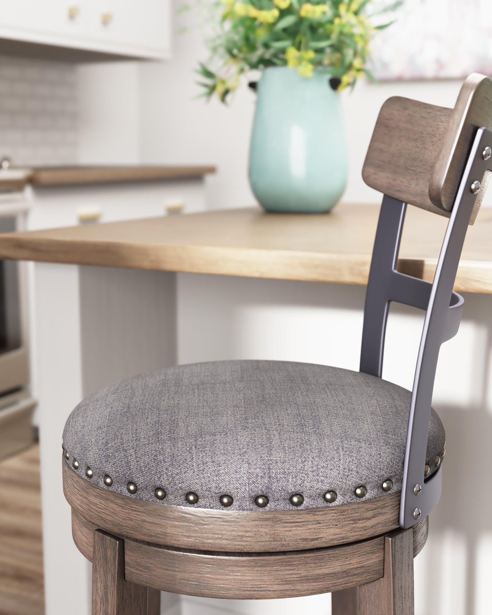 Caitbrook Gray Bar Height Bar Stool - Ella Furniture