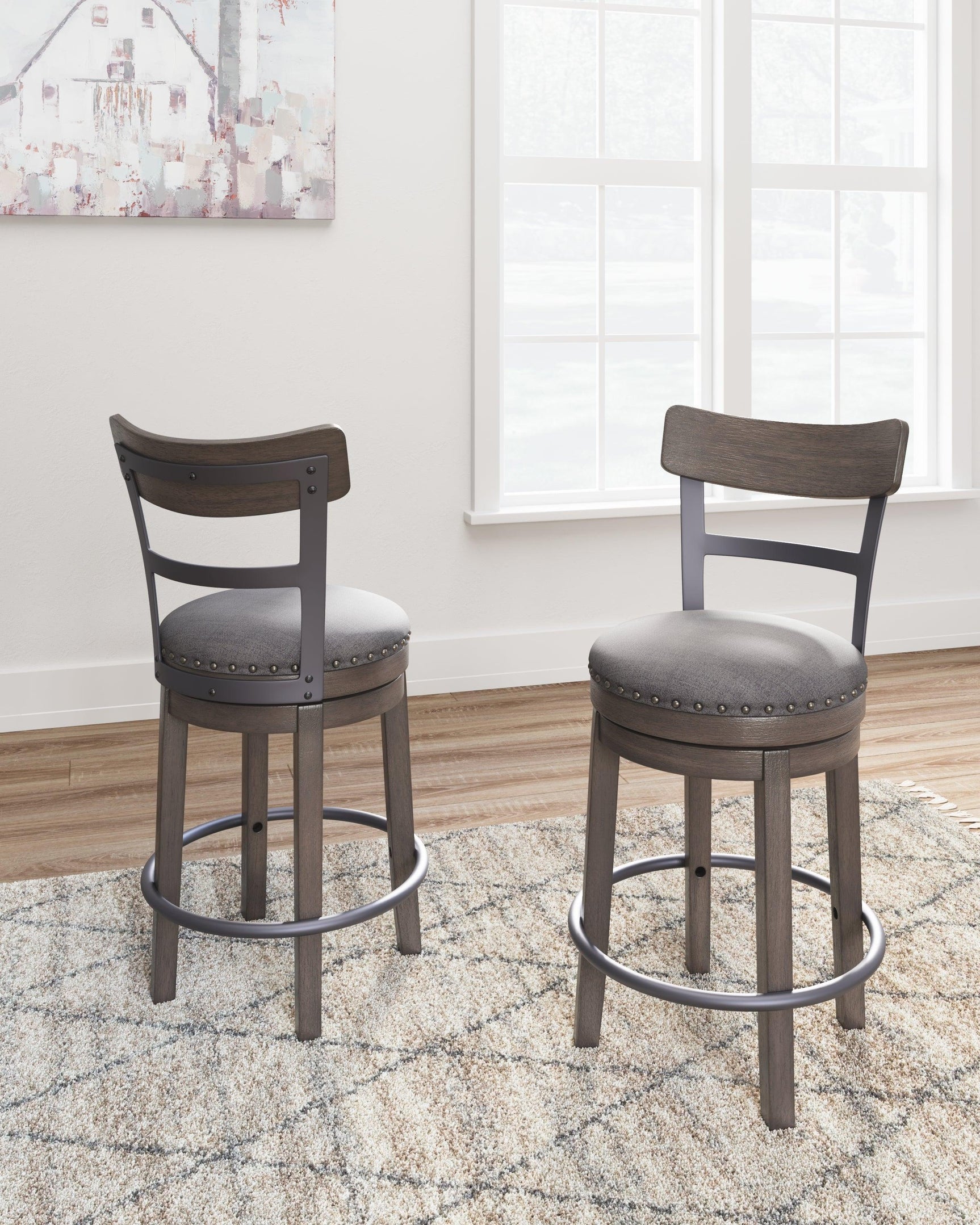 Caitbrook Gray Counter Height Bar Stool - Ella Furniture