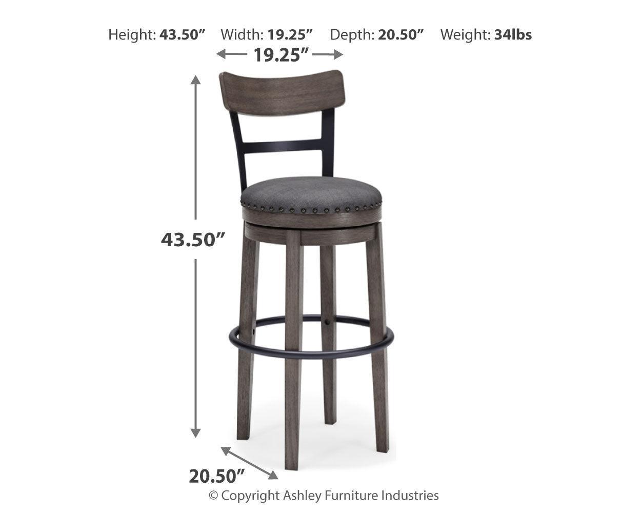 Caitbrook Gray Bar Height Bar Stool - Ella Furniture