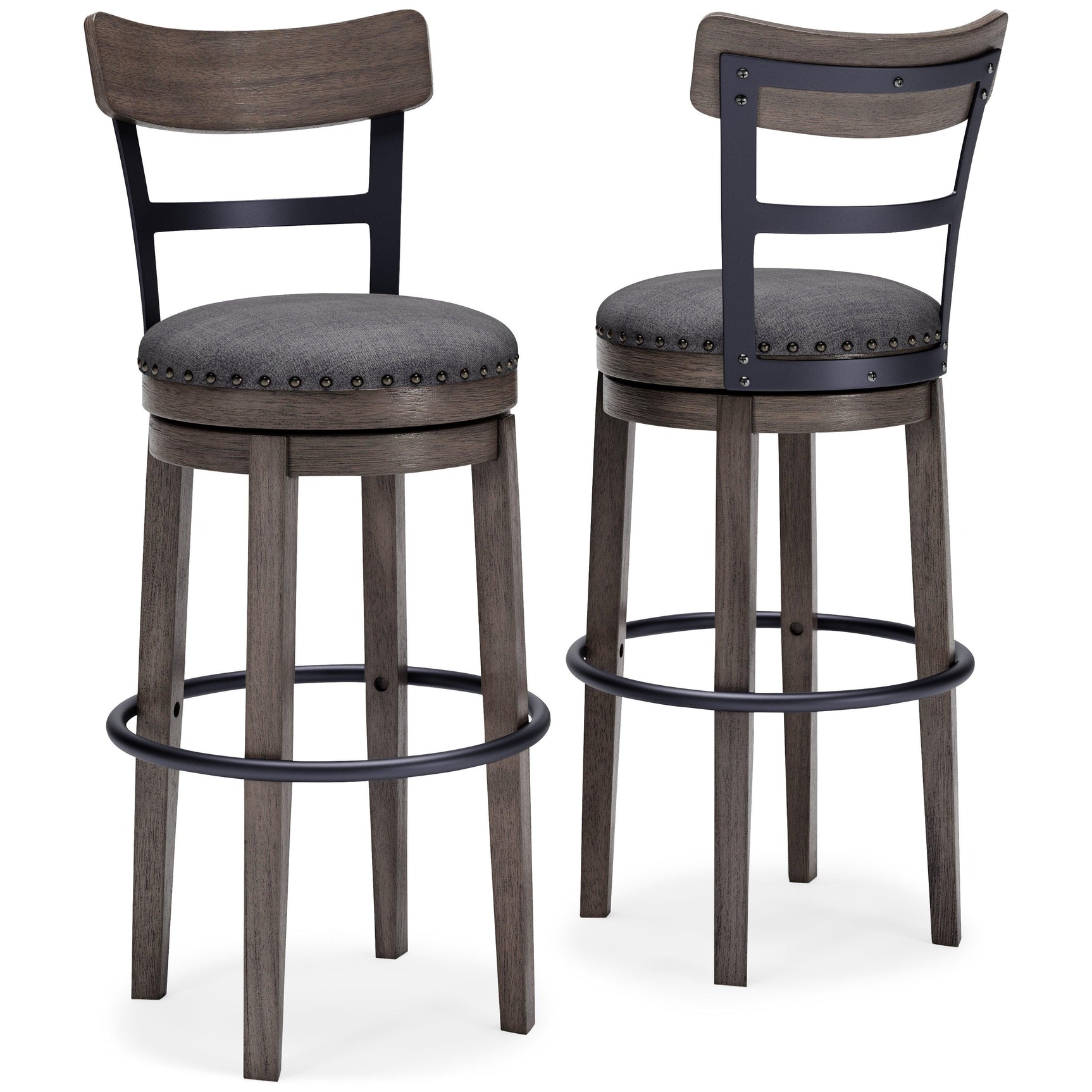 Caitbrook Gray Bar Height Bar Stool - Ella Furniture
