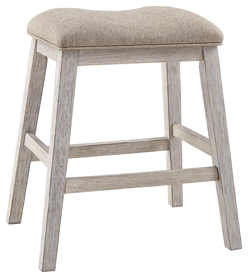 Skempton White/light Brown Counter Height Bar Stool D394-024 - Ella Furniture