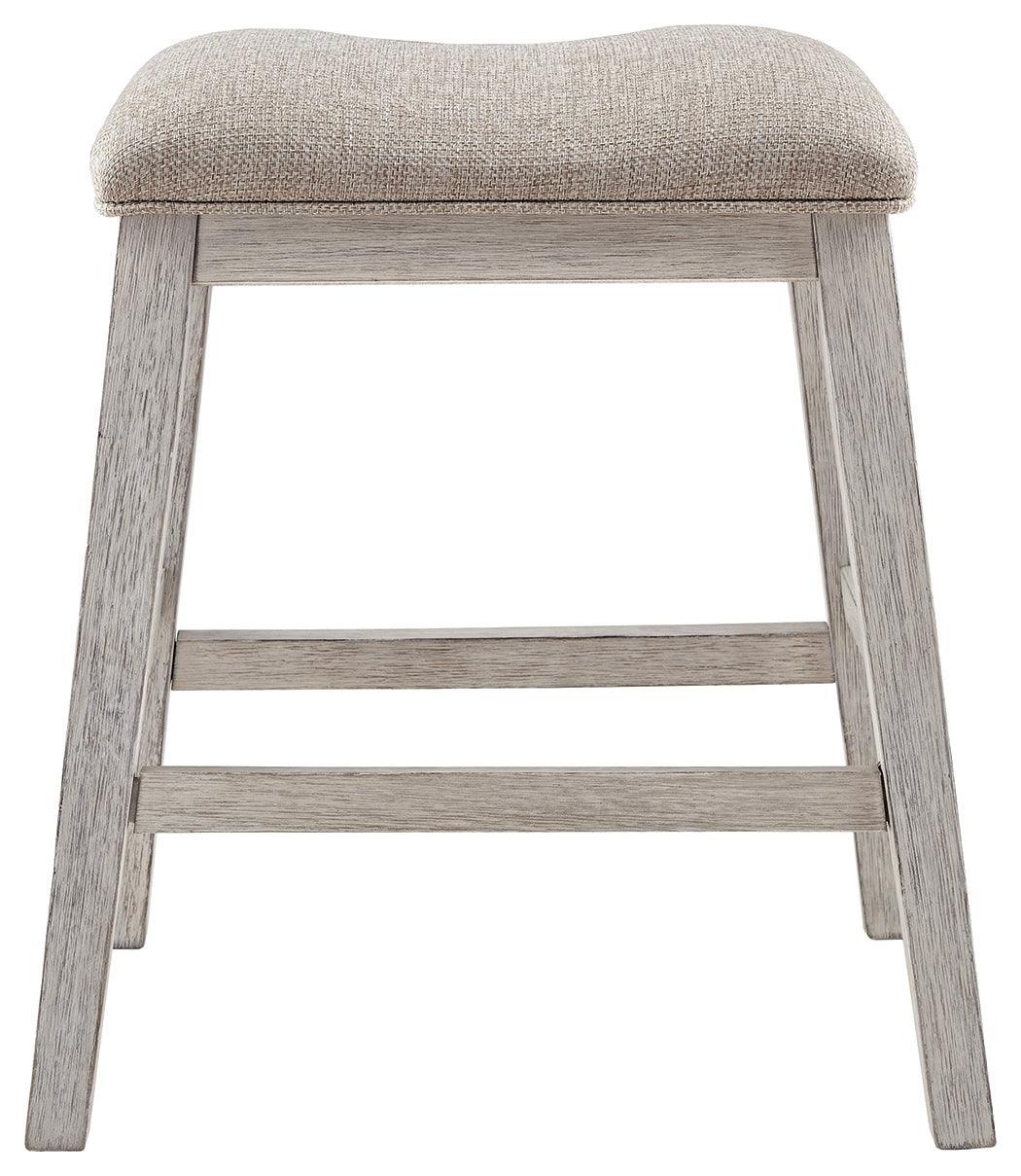 Skempton White/light Brown Counter Height Bar Stool D394-024 - Ella Furniture