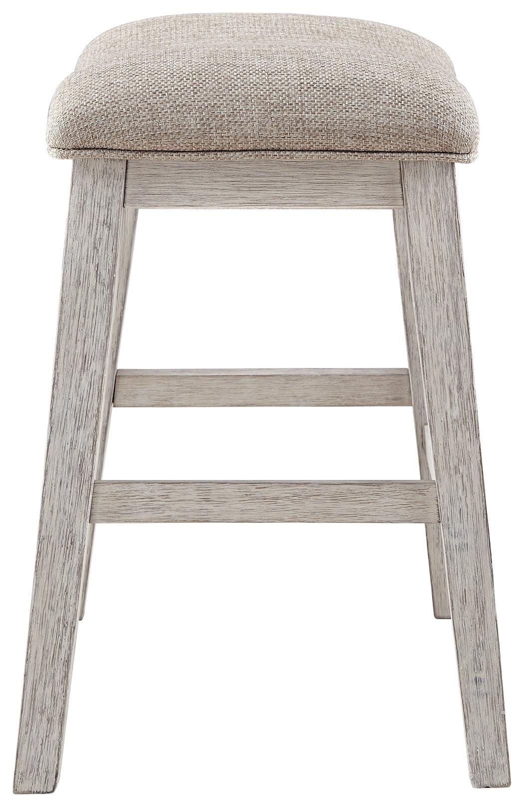 Skempton White/light Brown Counter Height Bar Stool D394-024 - Ella Furniture