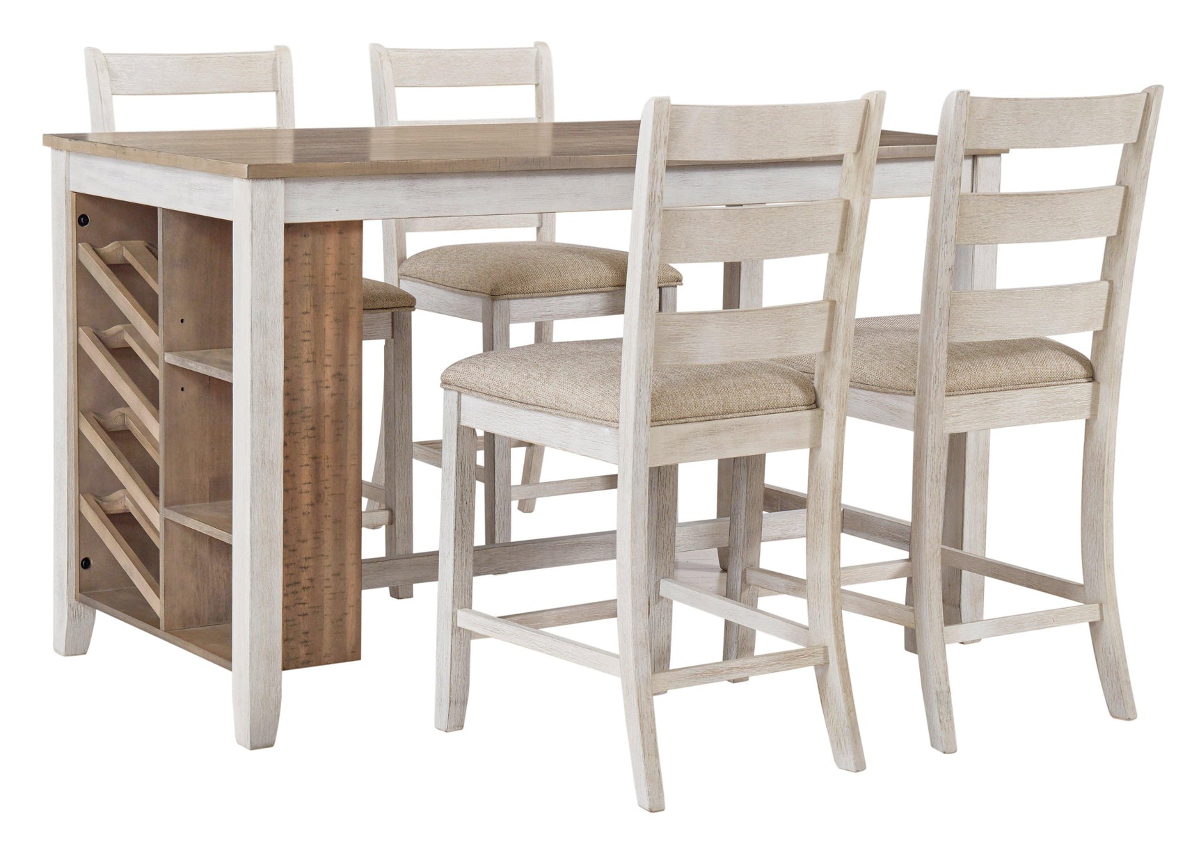 Skempton White/light Brown Counter Height Dining Table - Ella Furniture