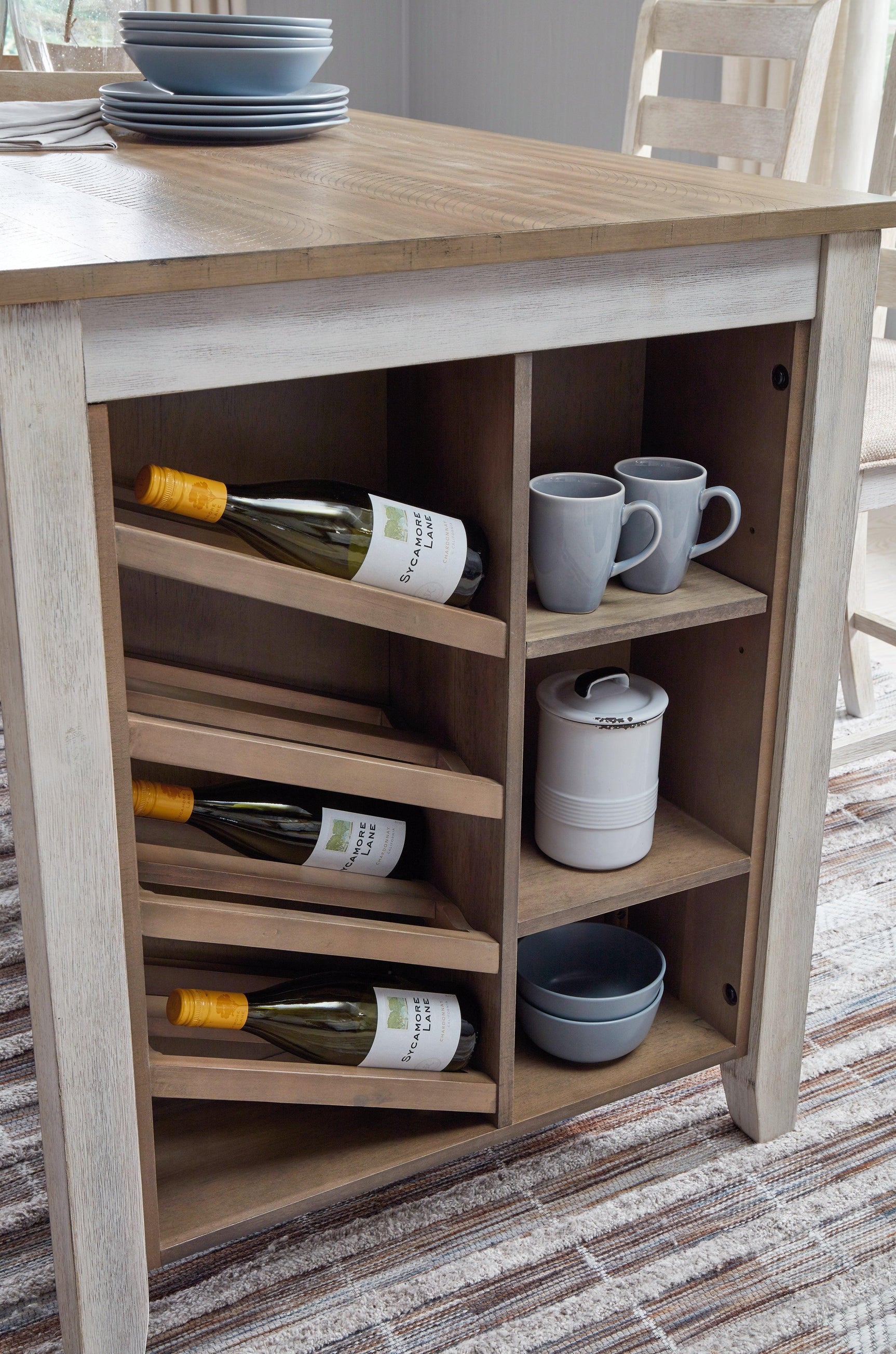 Skempton White/light Brown Counter Height Dining Table - Ella Furniture