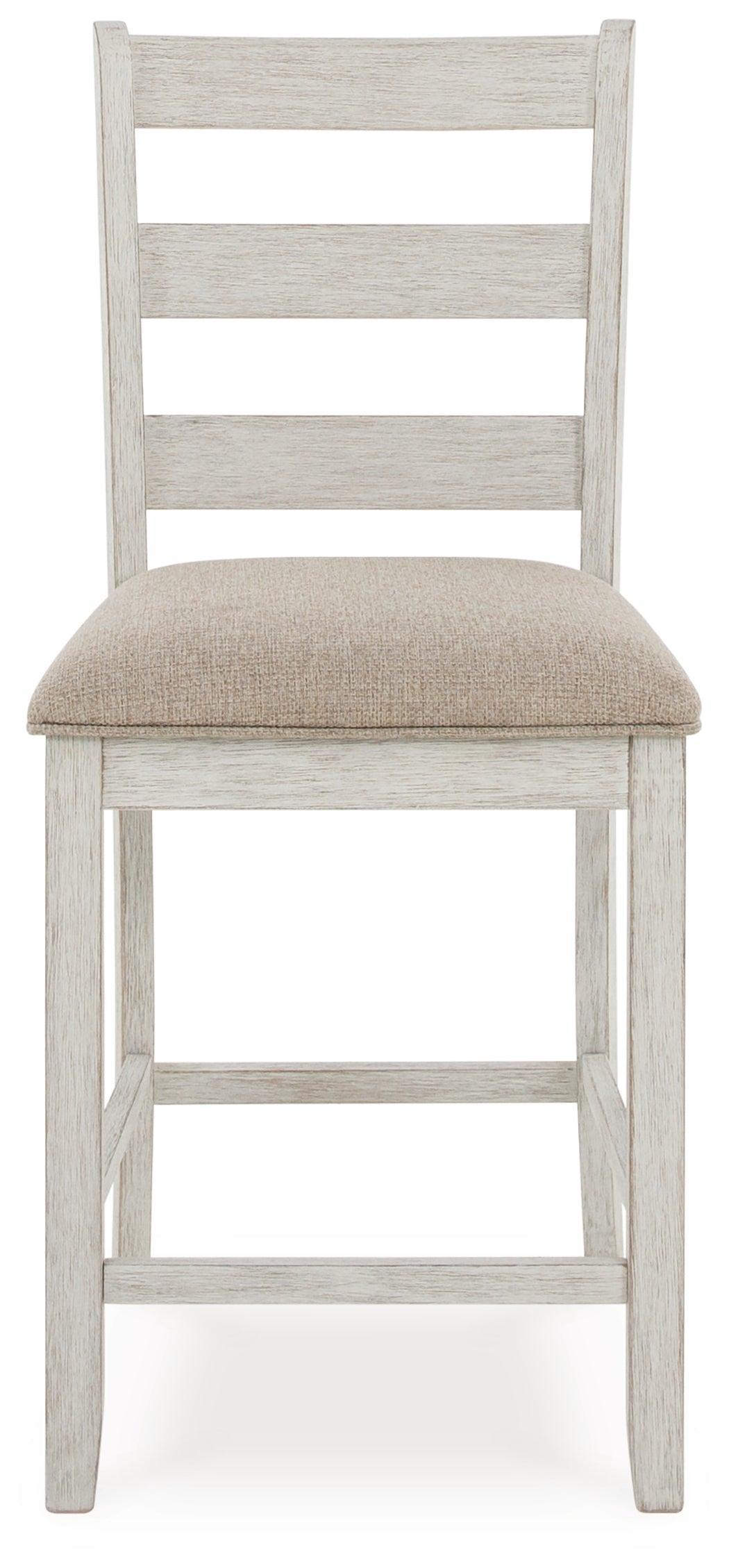 Skempton White/light Brown Counter Height Dining Table And Bar Stools (Set Of 7) - Ella Furniture