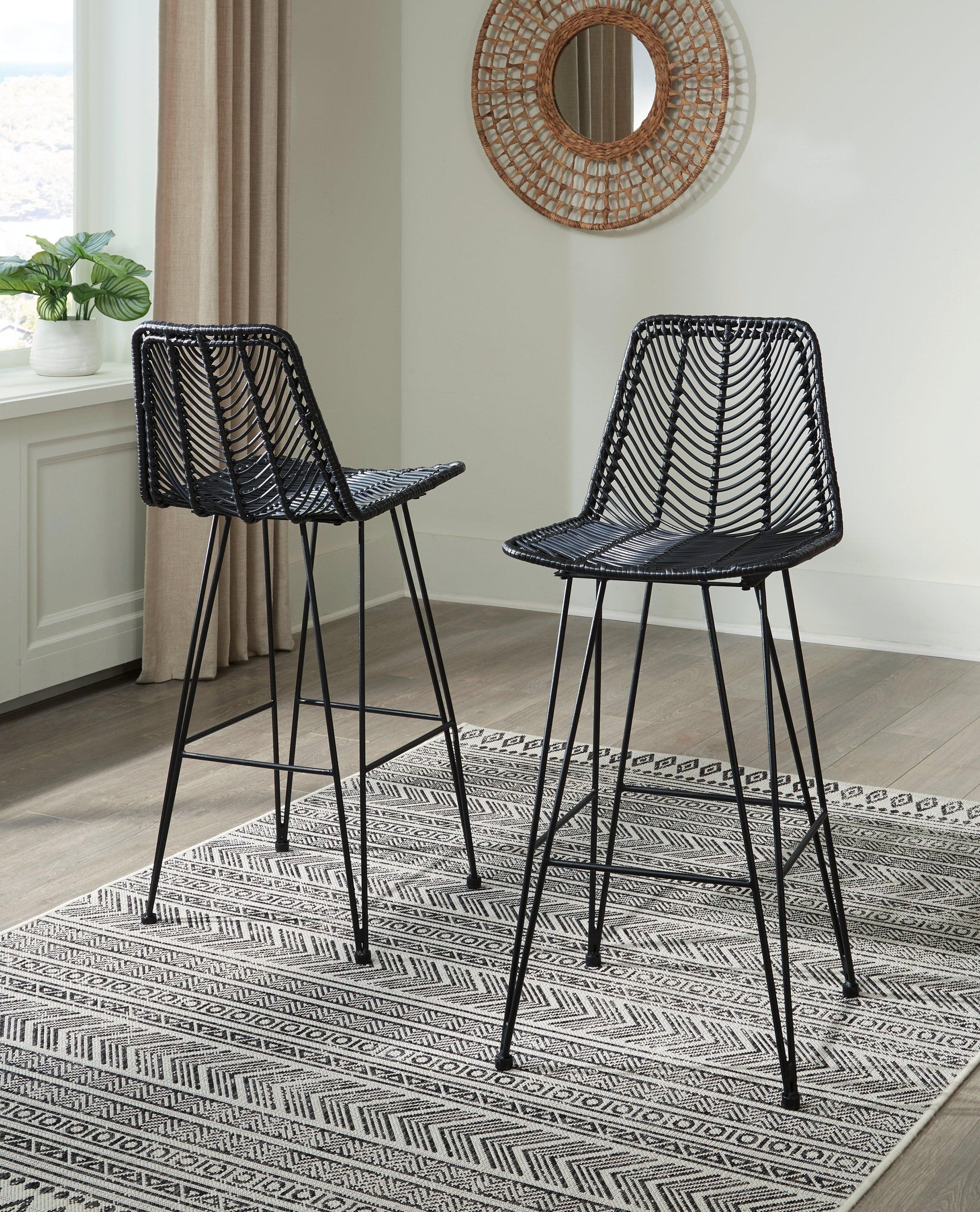 Angentree Black Bar Height Bar Stool - Ella Furniture