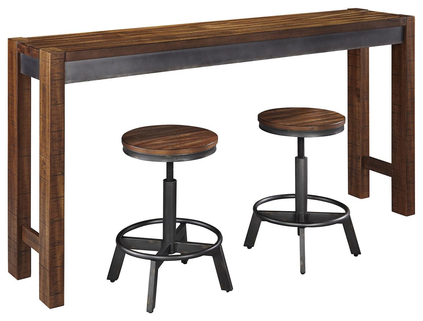 Torjin Brown/Gray Counter Height Dining Table And 2 Barstools - Ella Furniture