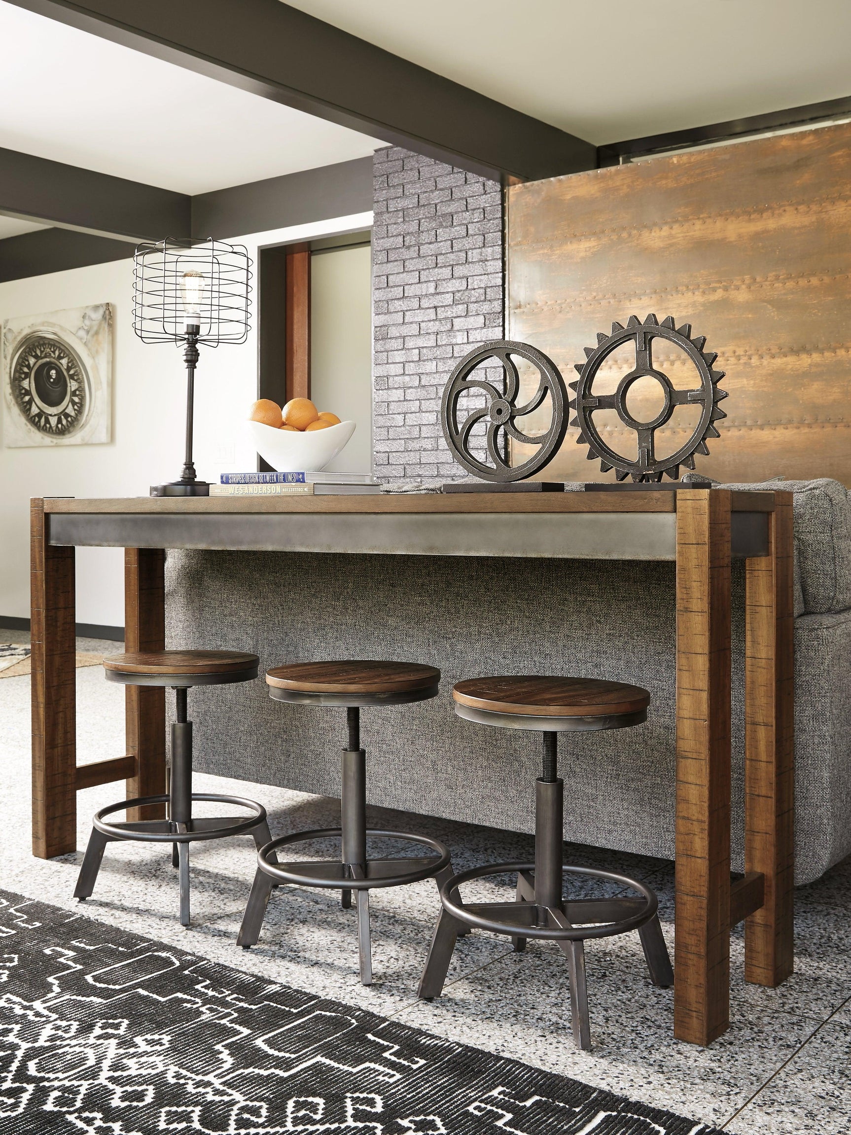Torjin Brown/Gray Counter Height Stool - Ella Furniture