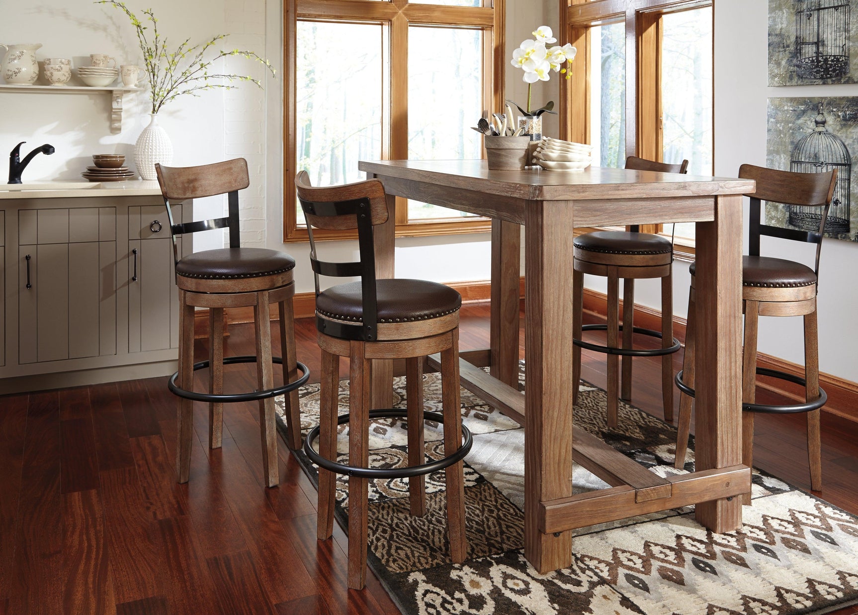 Close-up of Pinnadel stool faux leather seat and swivel feature